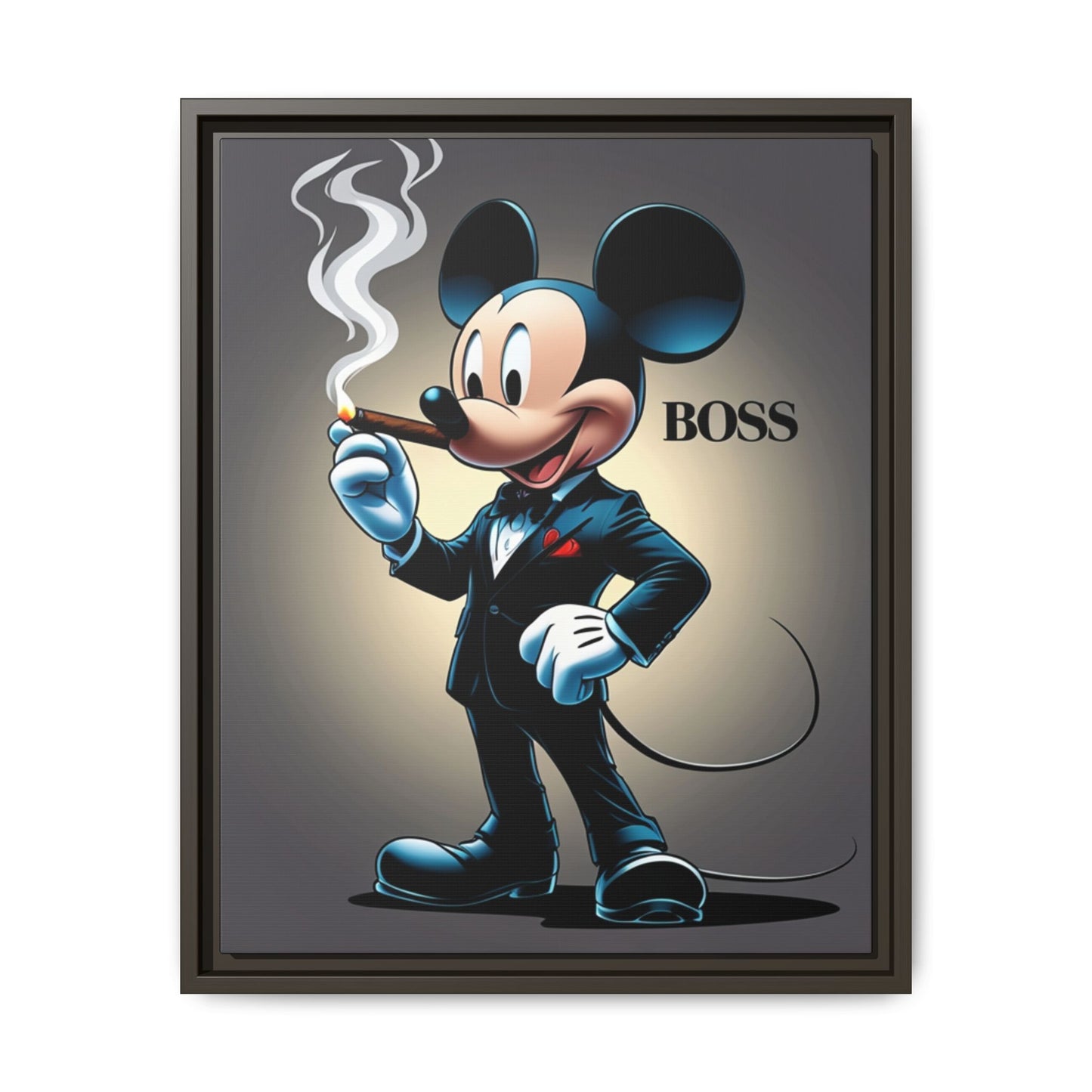 Vintage Boss Mouse Framed Canvas Art