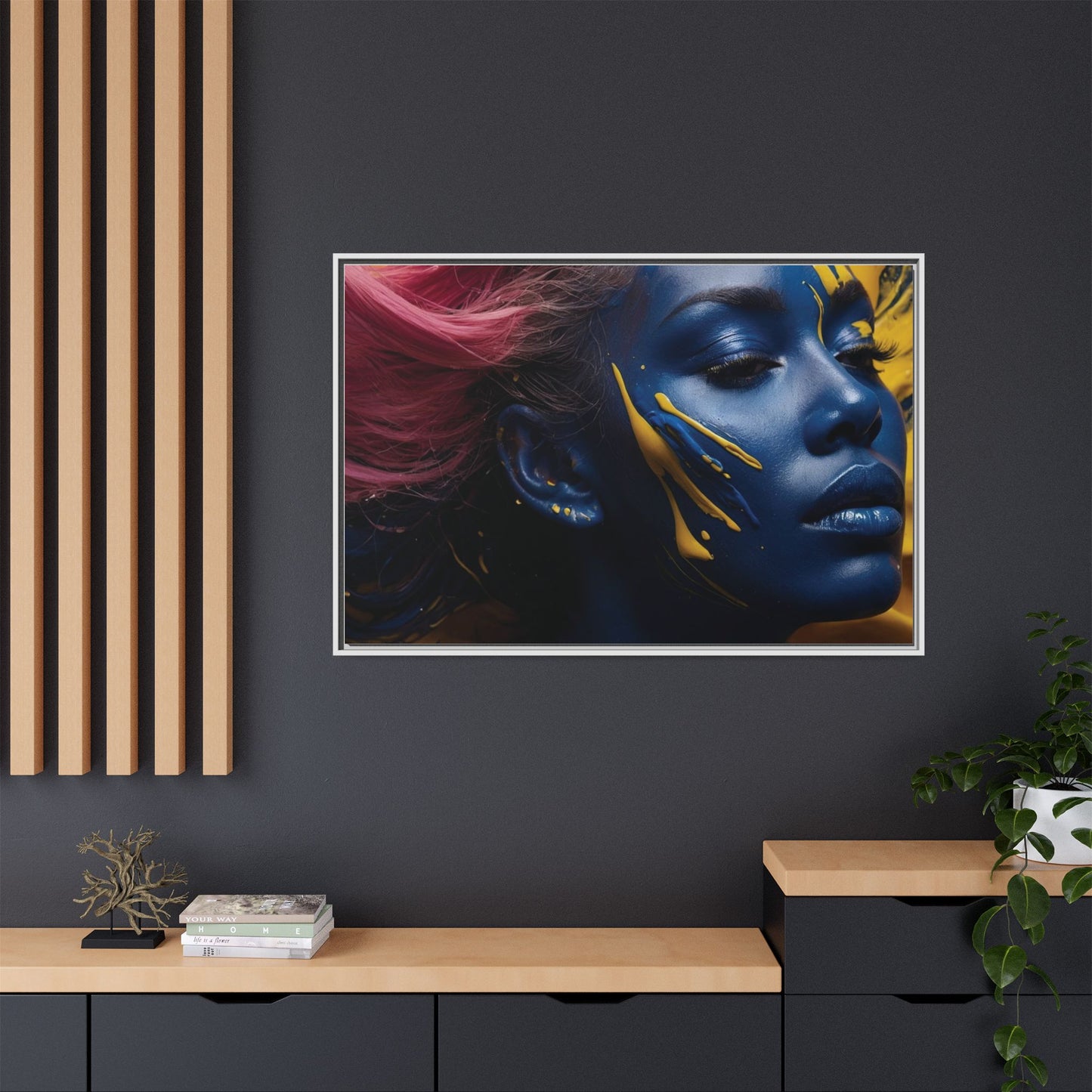 Vibrant Abstract Art Print - Multicolor Framed Canvas Wall Decor