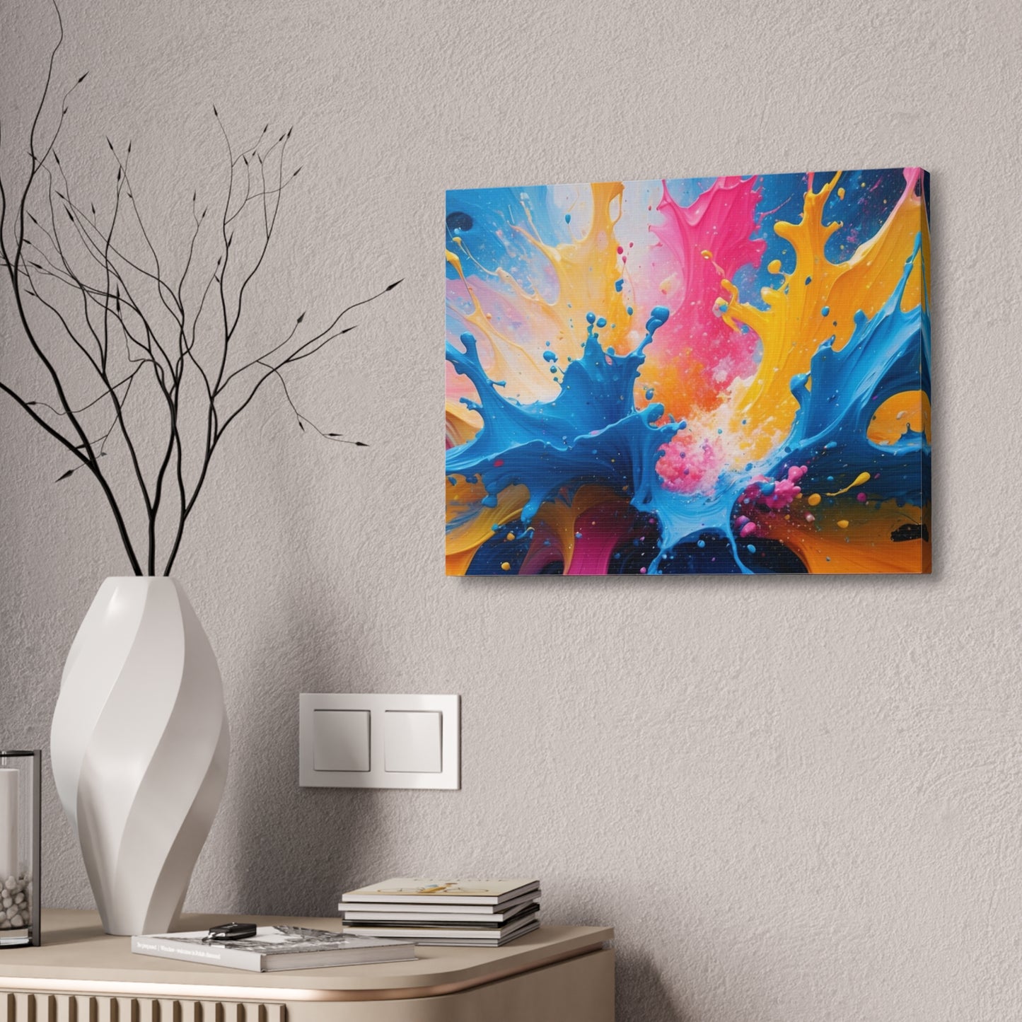 Vibrant Abstract Canvas Art - Colorful Splash Wall Decor