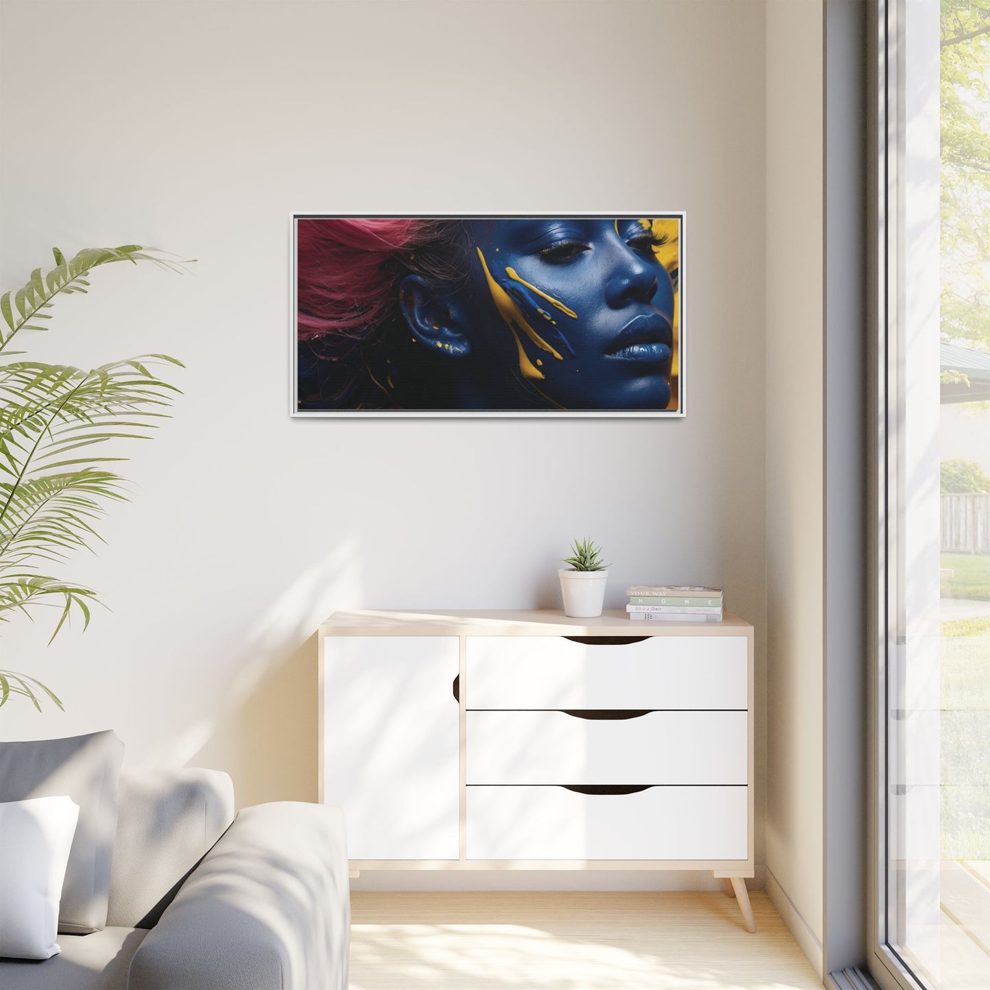 Vibrant Abstract Art Print - Multicolor Framed Canvas Wall Decor