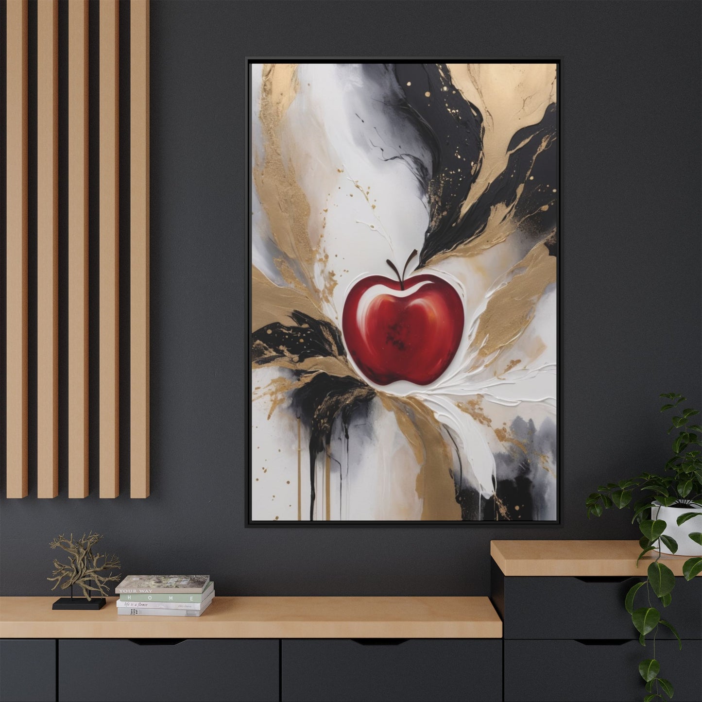 Elegant Apple Canvas Art Print - Framed Wall Decor
