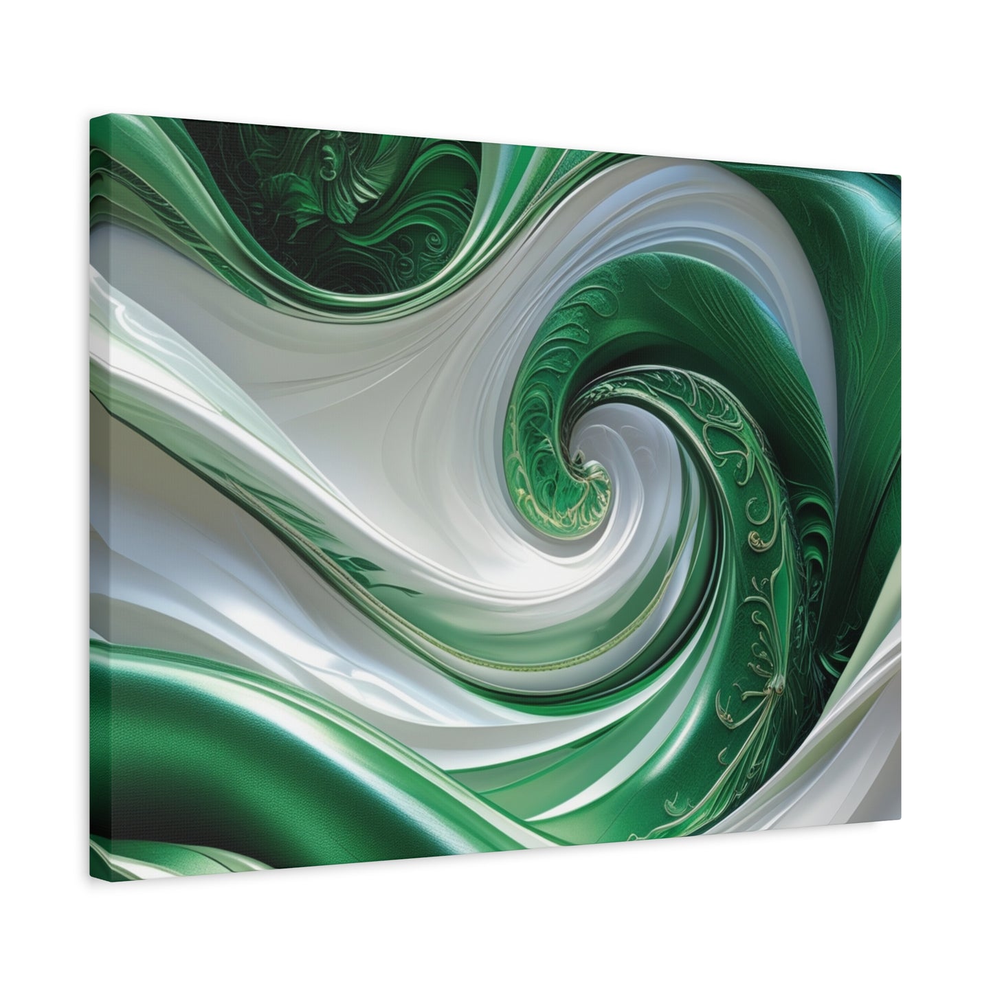 Abstract Green Swirl Canvas Wall Art - Contemporary Home Decor