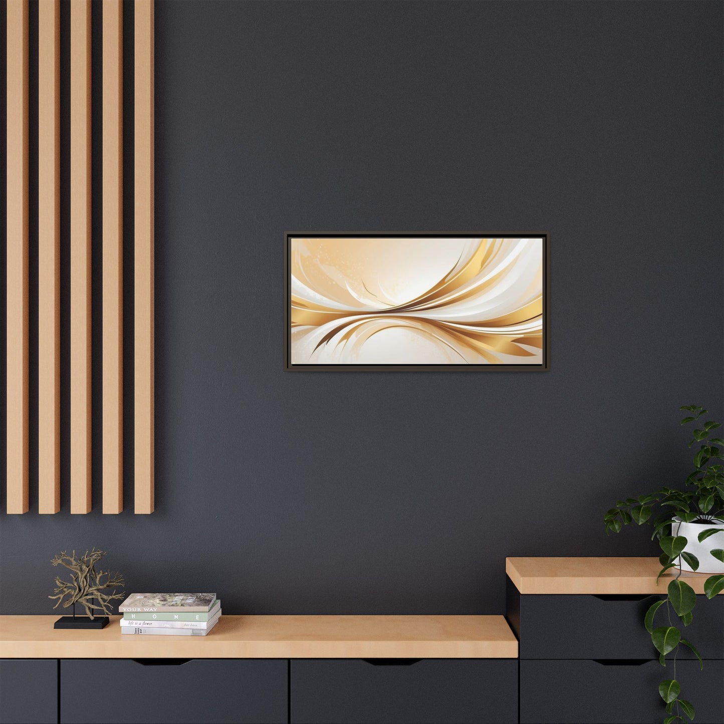 Modern Abstract Wall Art - Framed Matte Canvas Decor