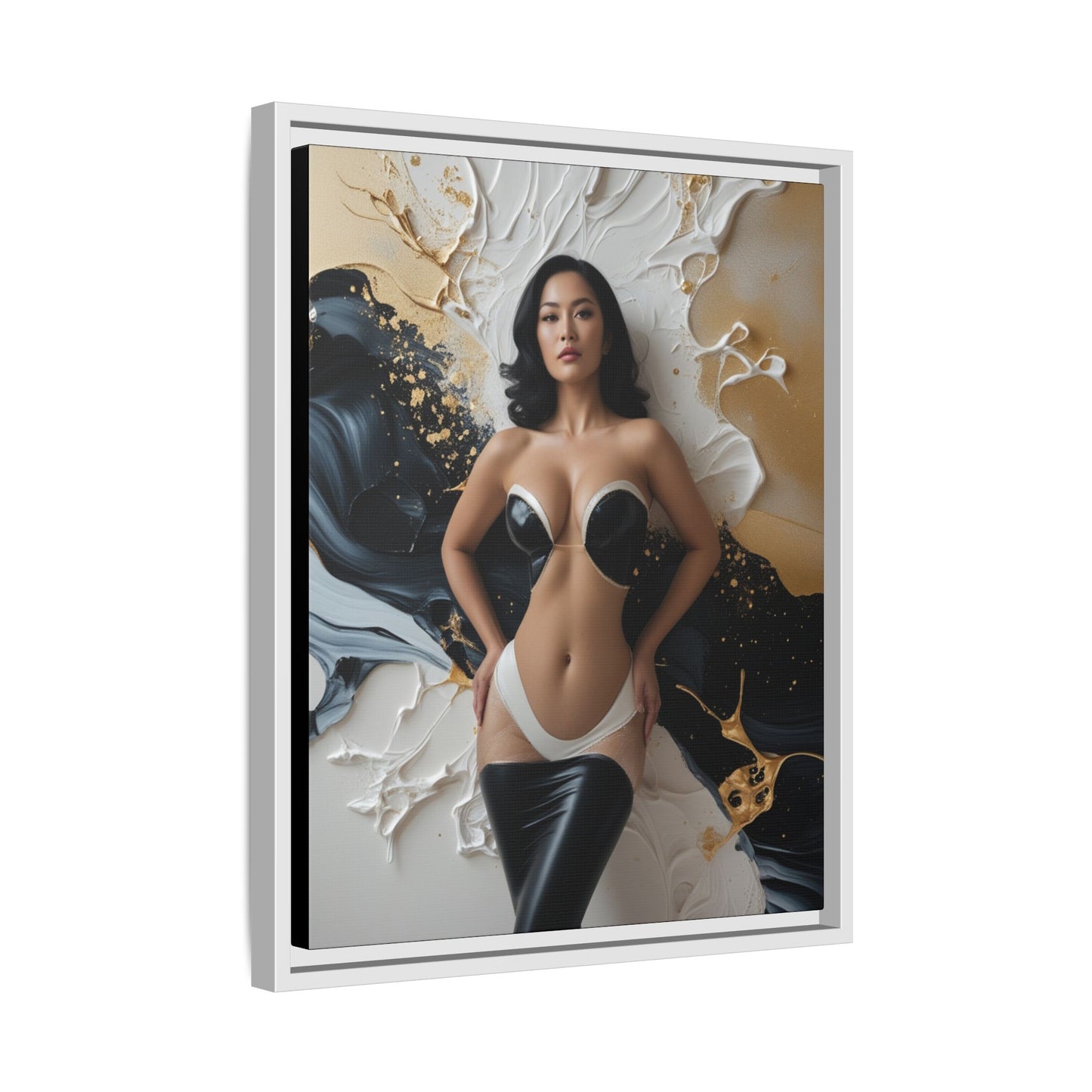 Elegant Framed Canvas Art - Multi-Color Abstract Beauty