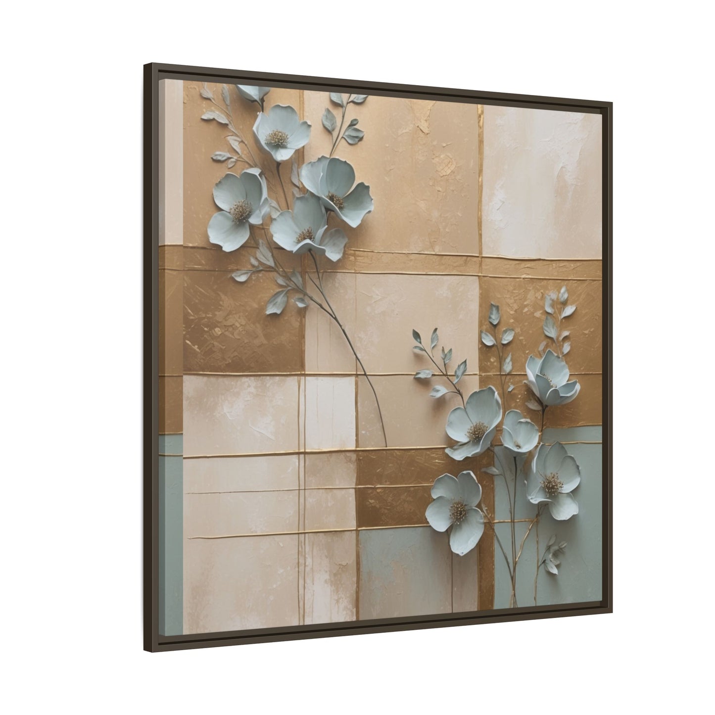 Elegant Floral Wall Art - Framed Matte Canvas Decor
