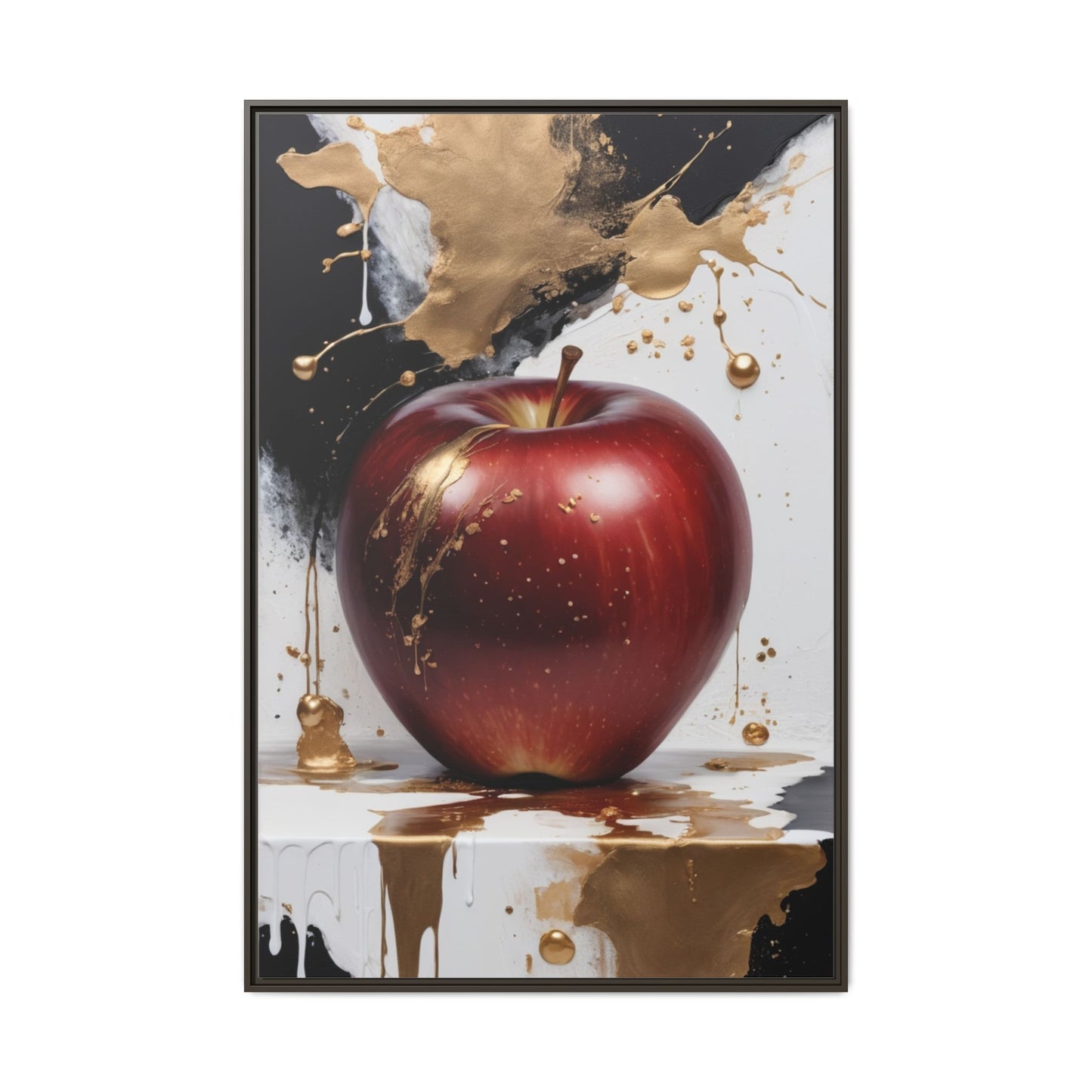 Elegant Apple Art Print - Multi-color Framed Canvas