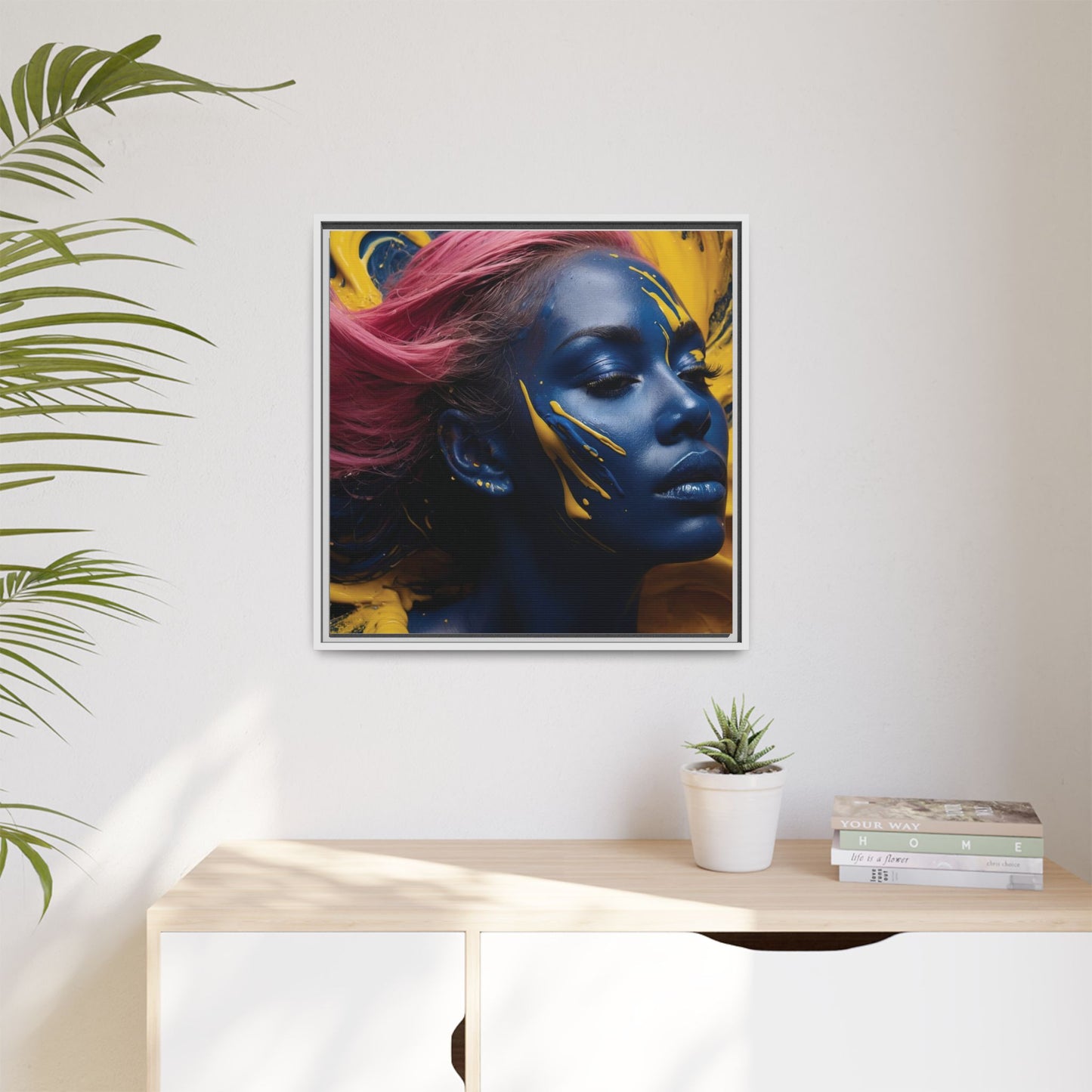 Vibrant Abstract Art Print - Multicolor Framed Canvas Wall Decor