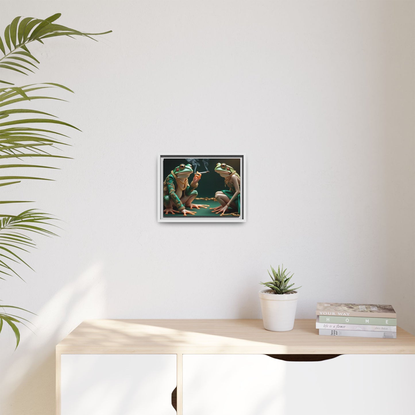 Whimsical Frog Art Print - Framed Canvas for Unique Home Decor