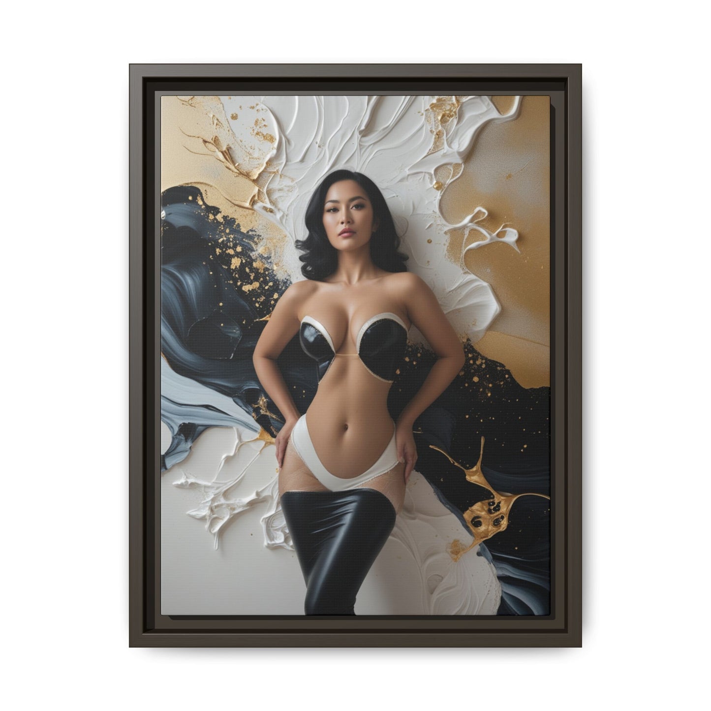 Elegant Framed Canvas Art - Multi-Color Abstract Beauty