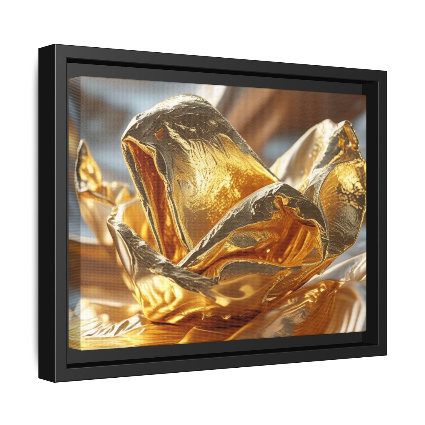 Gold Foil Rose Canvas Art - Elegant Home Decor