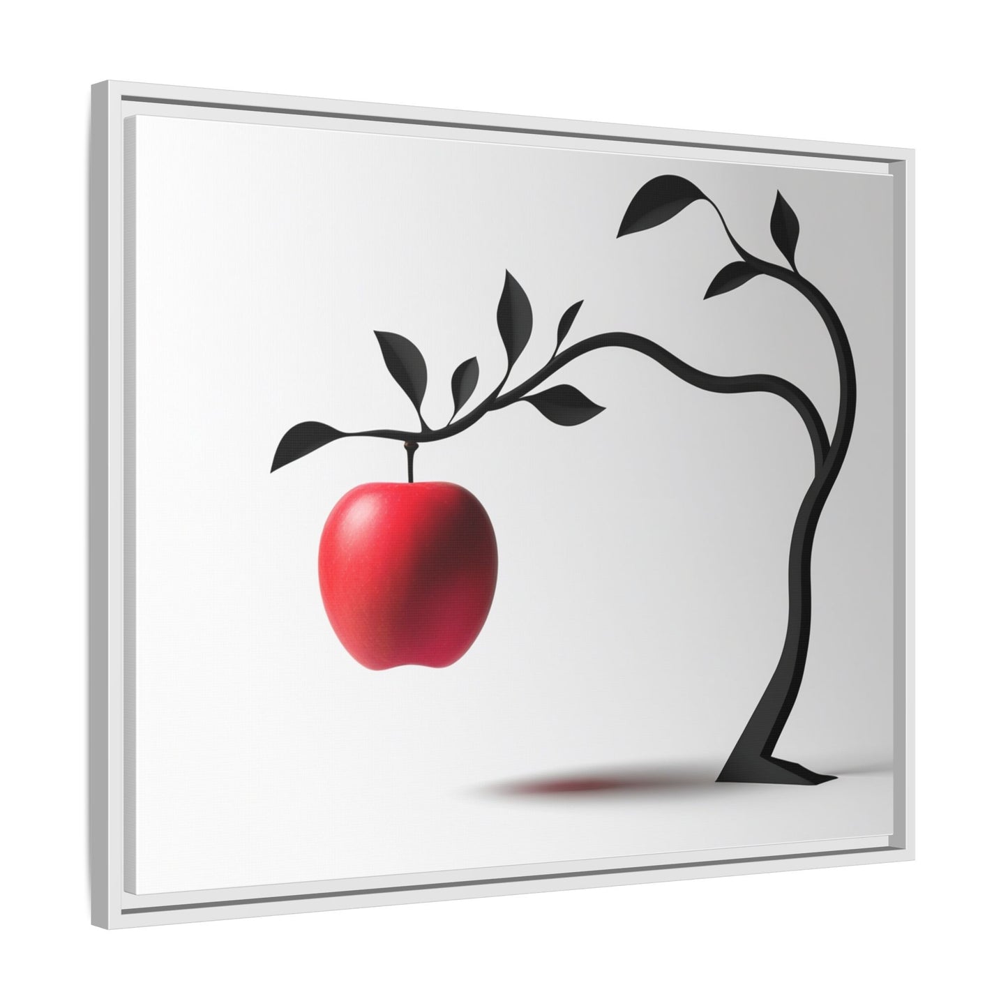 Modern Framed Canvas Art - Red Apple Tree Decor for Home & Office