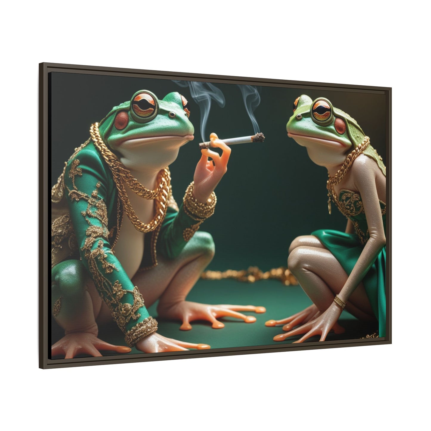 Whimsical Frog Art Print - Framed Canvas for Unique Home Decor