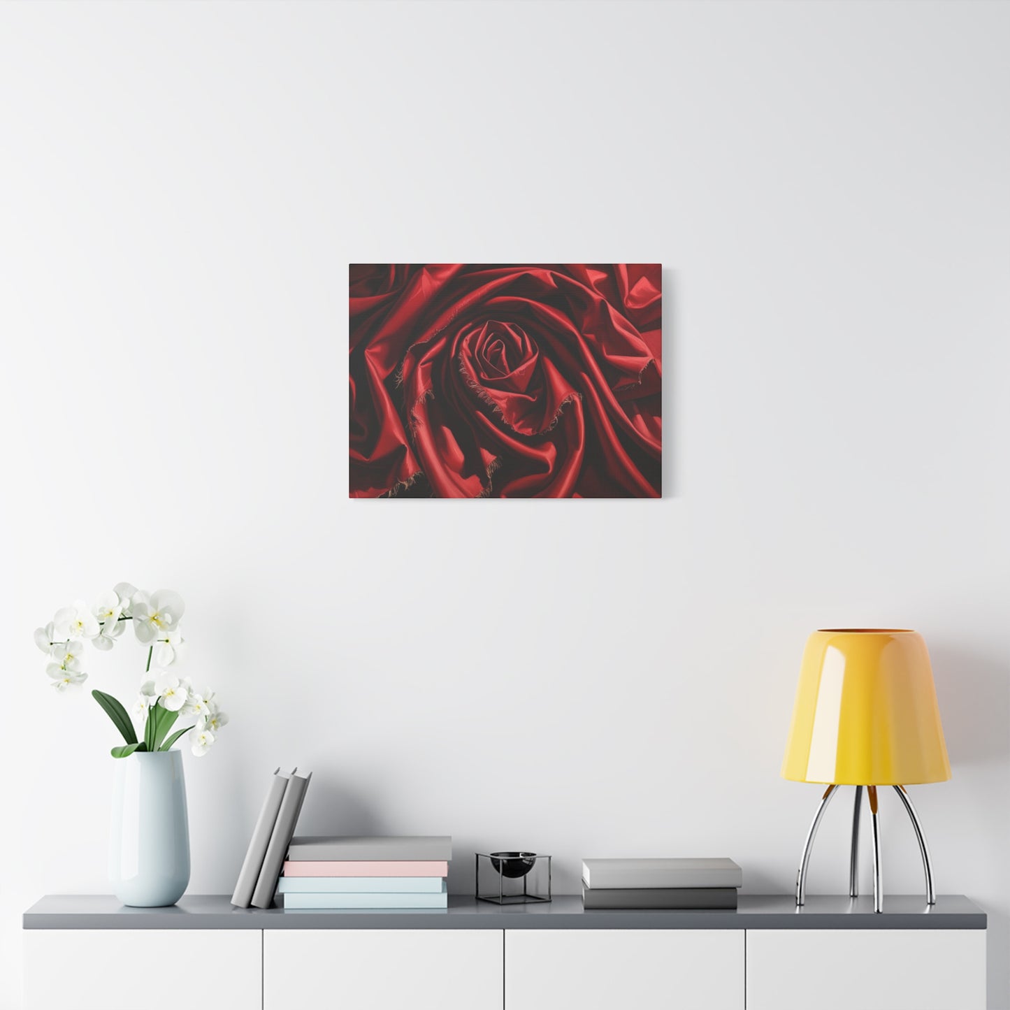 Elegant Red Rose Canvas Wall Art - Stretched Matte Decoration