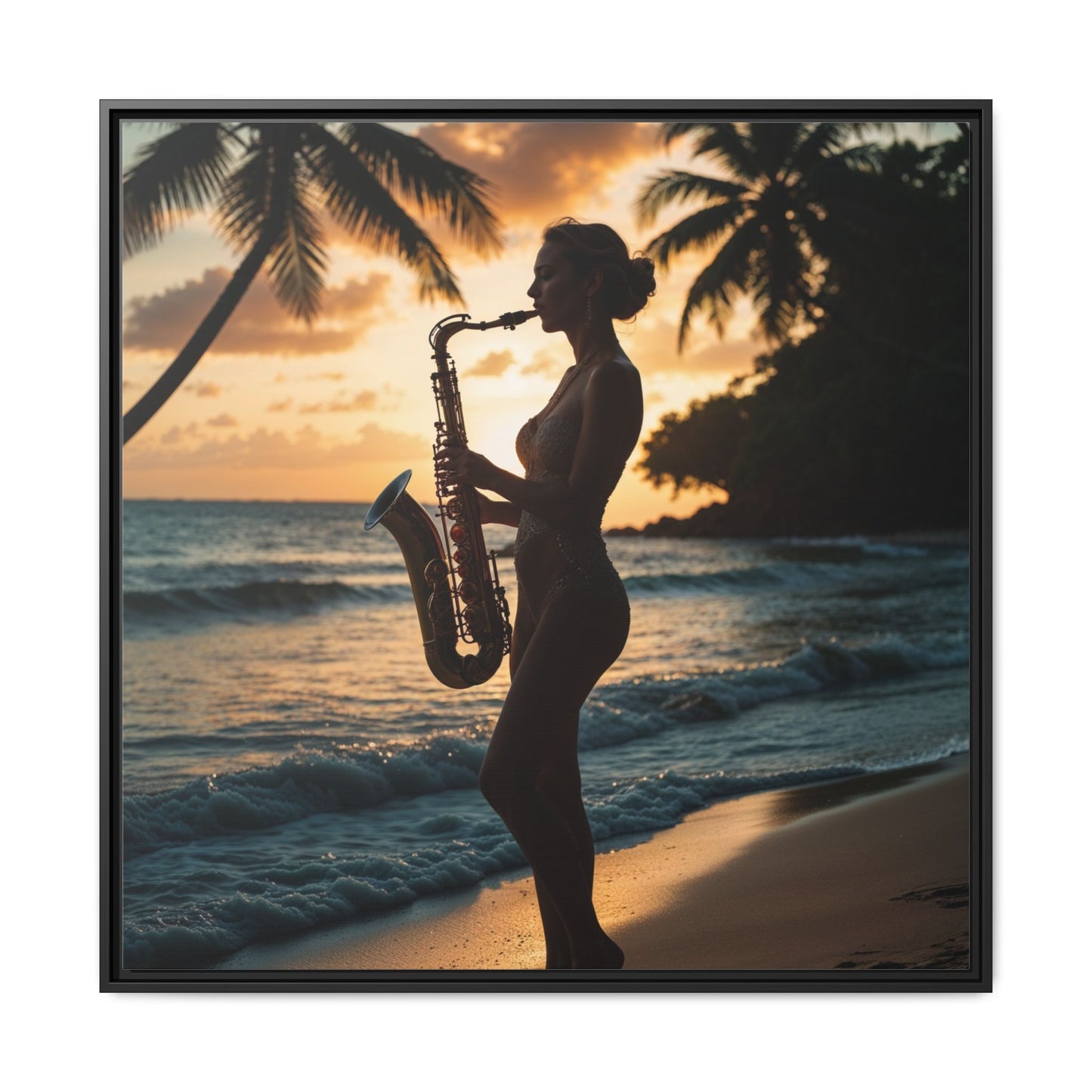 Saxophone Sunset on the beach