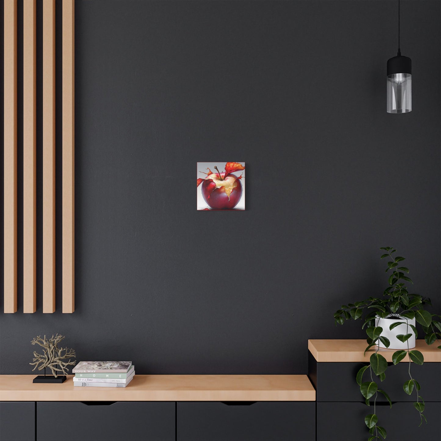 Cracked Red Apple Canvas Art – Vibrant Wall Decor for Modern Homes