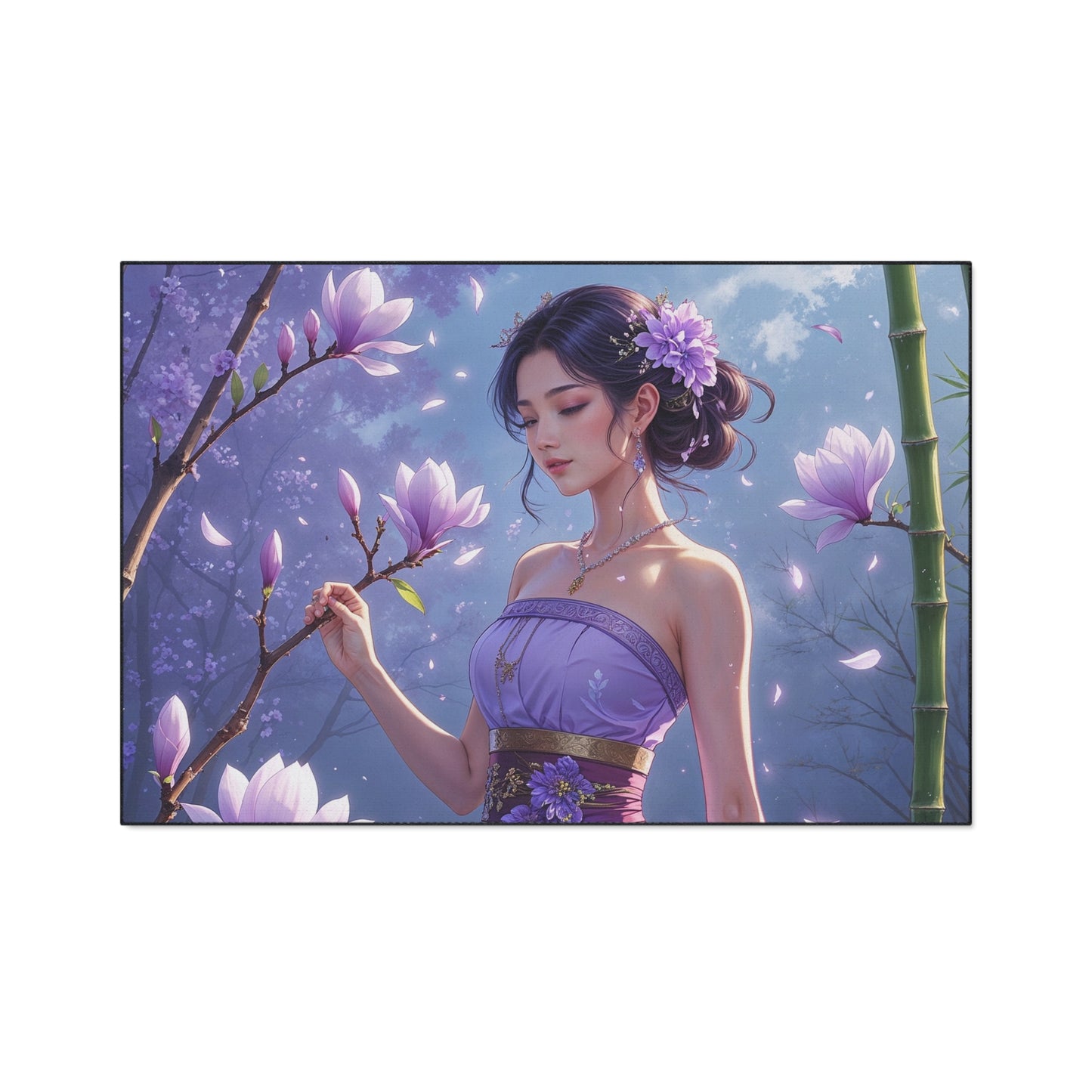 Elegant Floral Heavy Duty Floor Mat – Serenity in Design