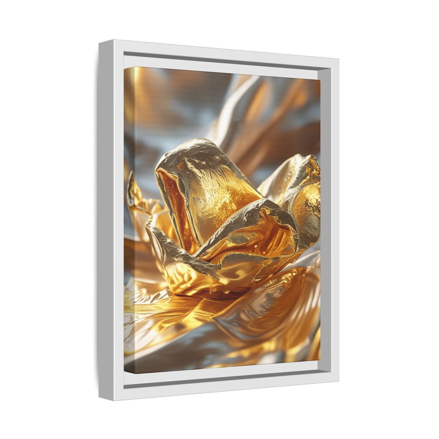 Gold Foil Rose Canvas Art - Elegant Home Decor
