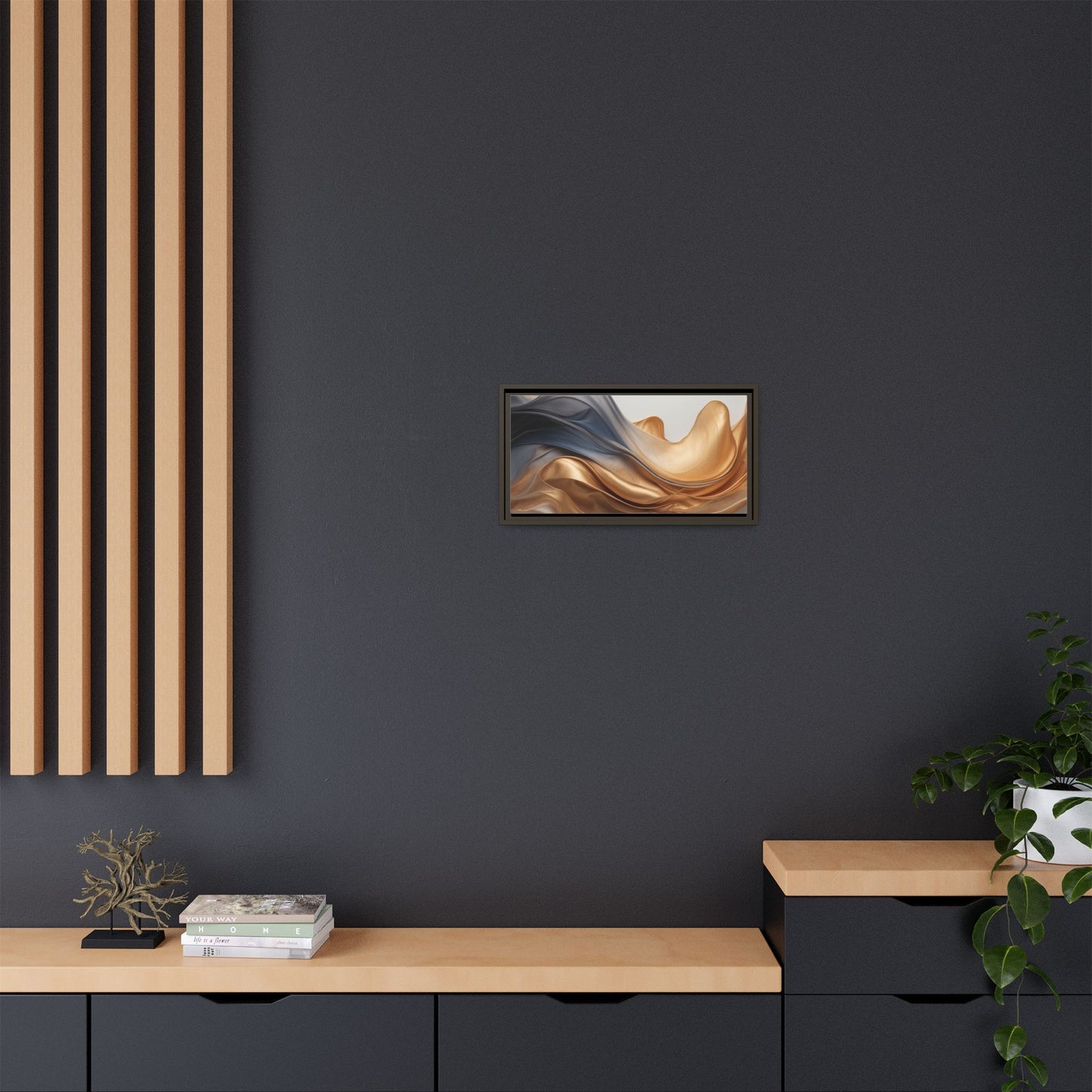 Abstract Matte Canvas Art Print - Framed Multi-color Wall Decor