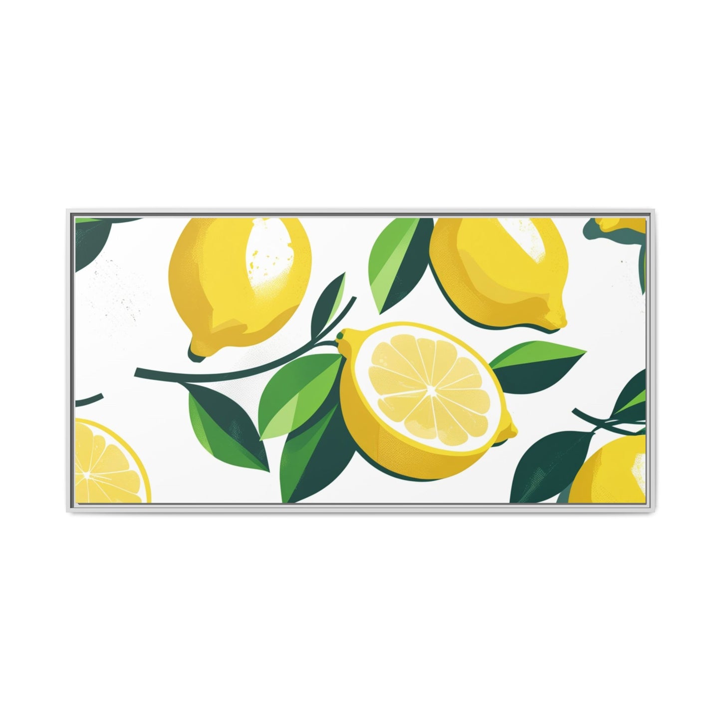 Lemon-Themed Framed Canvas Wall Art - Bright and Fresh Decor