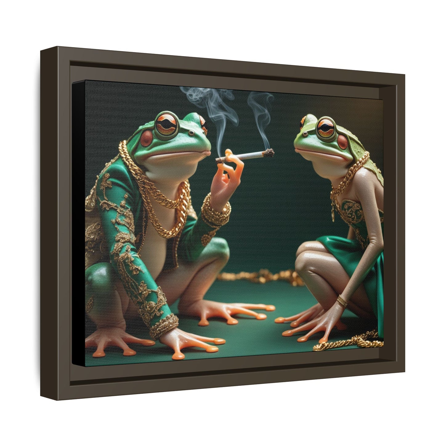 Whimsical Frog Art Print - Framed Canvas for Unique Home Decor