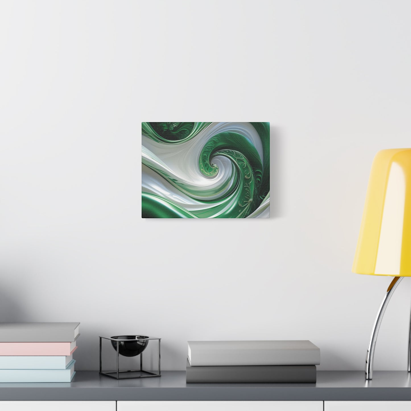 Abstract Green Swirl Canvas Wall Art - Contemporary Home Decor