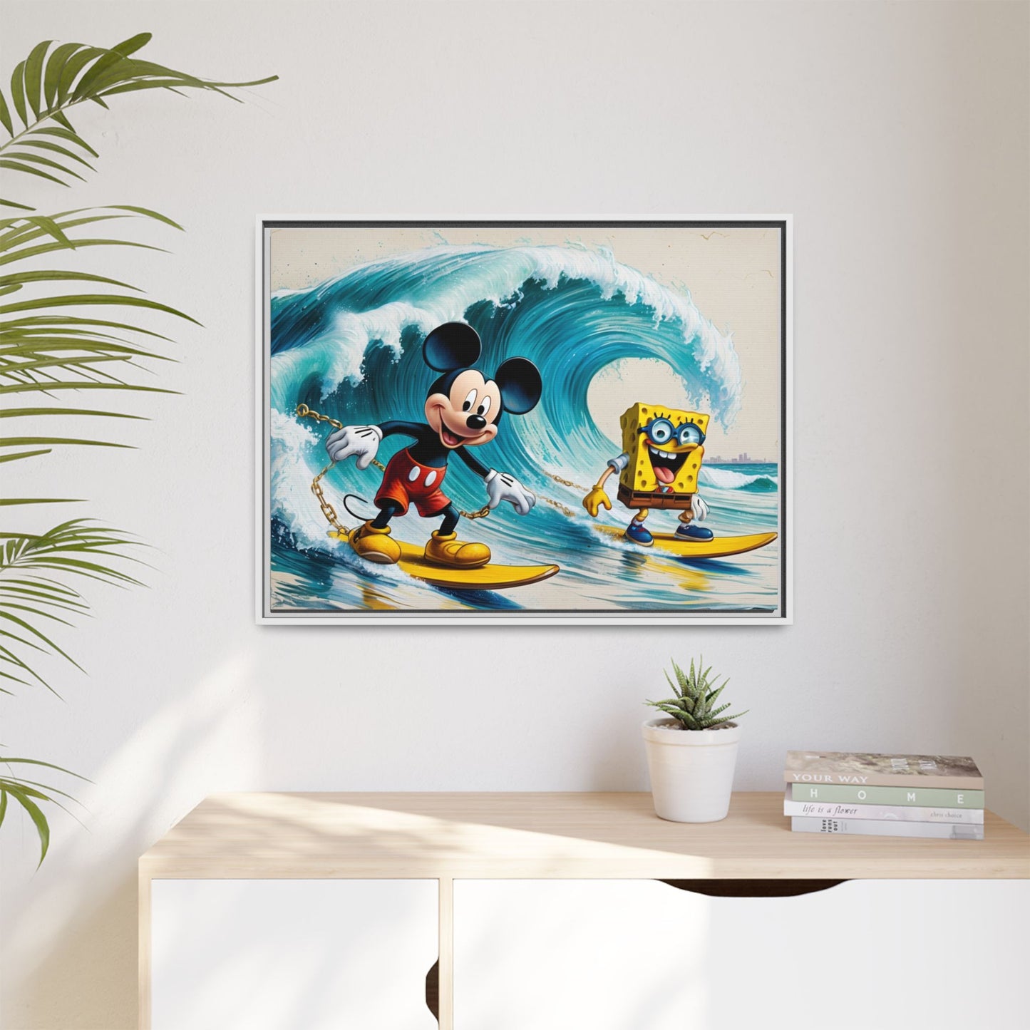 Vibrant Framed Art Print - Bold Floral Fantasy
