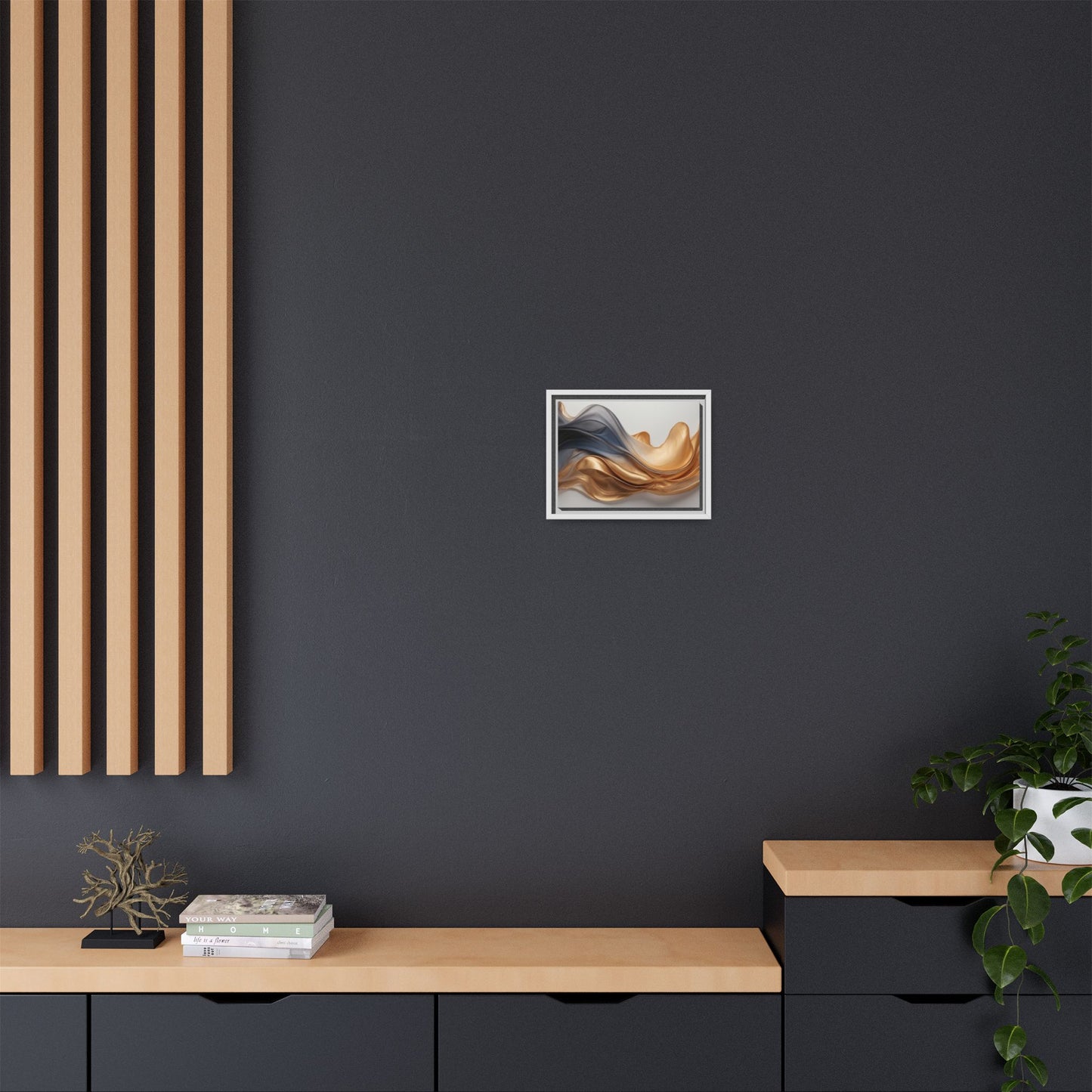 Abstract Matte Canvas Art Print - Framed Multi-color Wall Decor