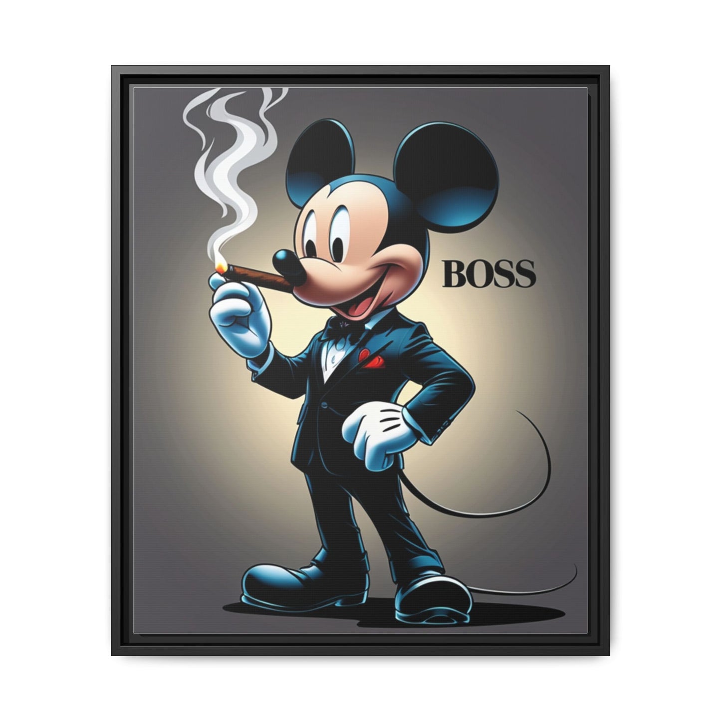 Framed Boss Mickey Mouse Canvas Art - Stylish Wall Decor for Fans