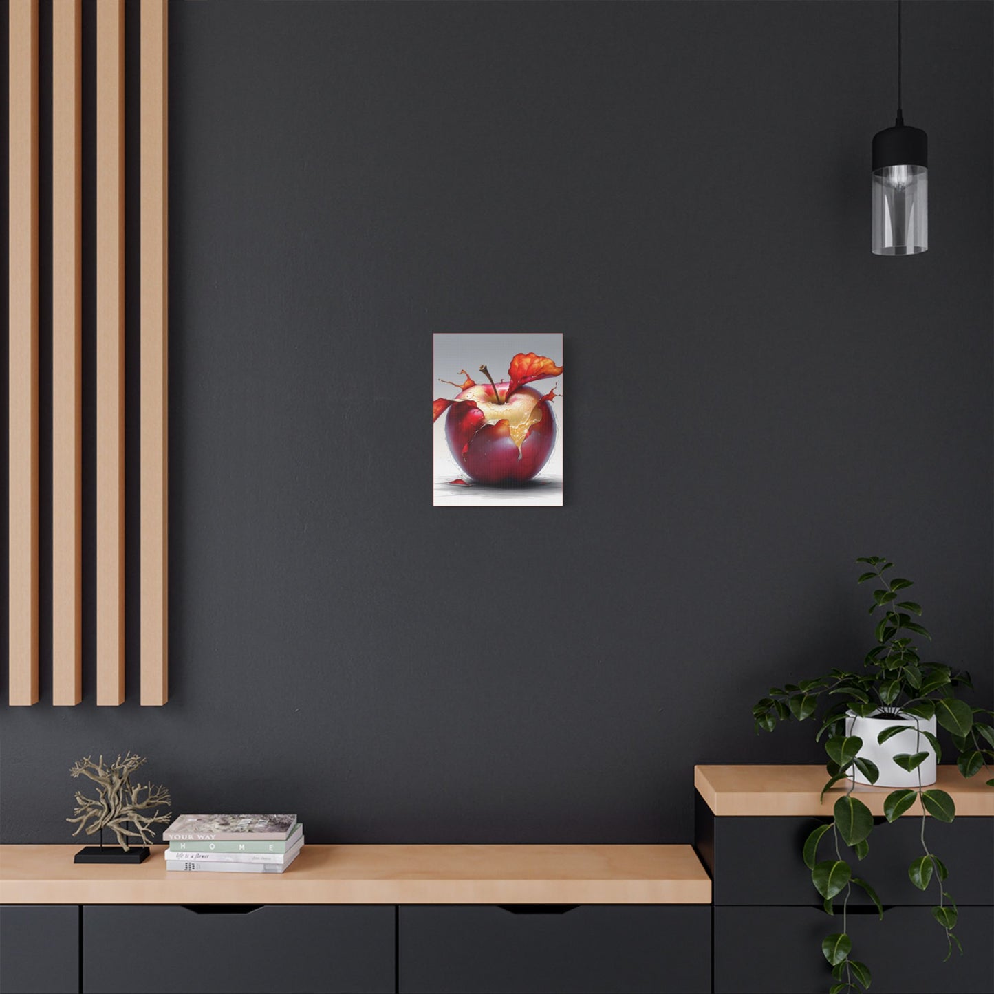 Cracked Red Apple Canvas Art – Vibrant Wall Decor for Modern Homes