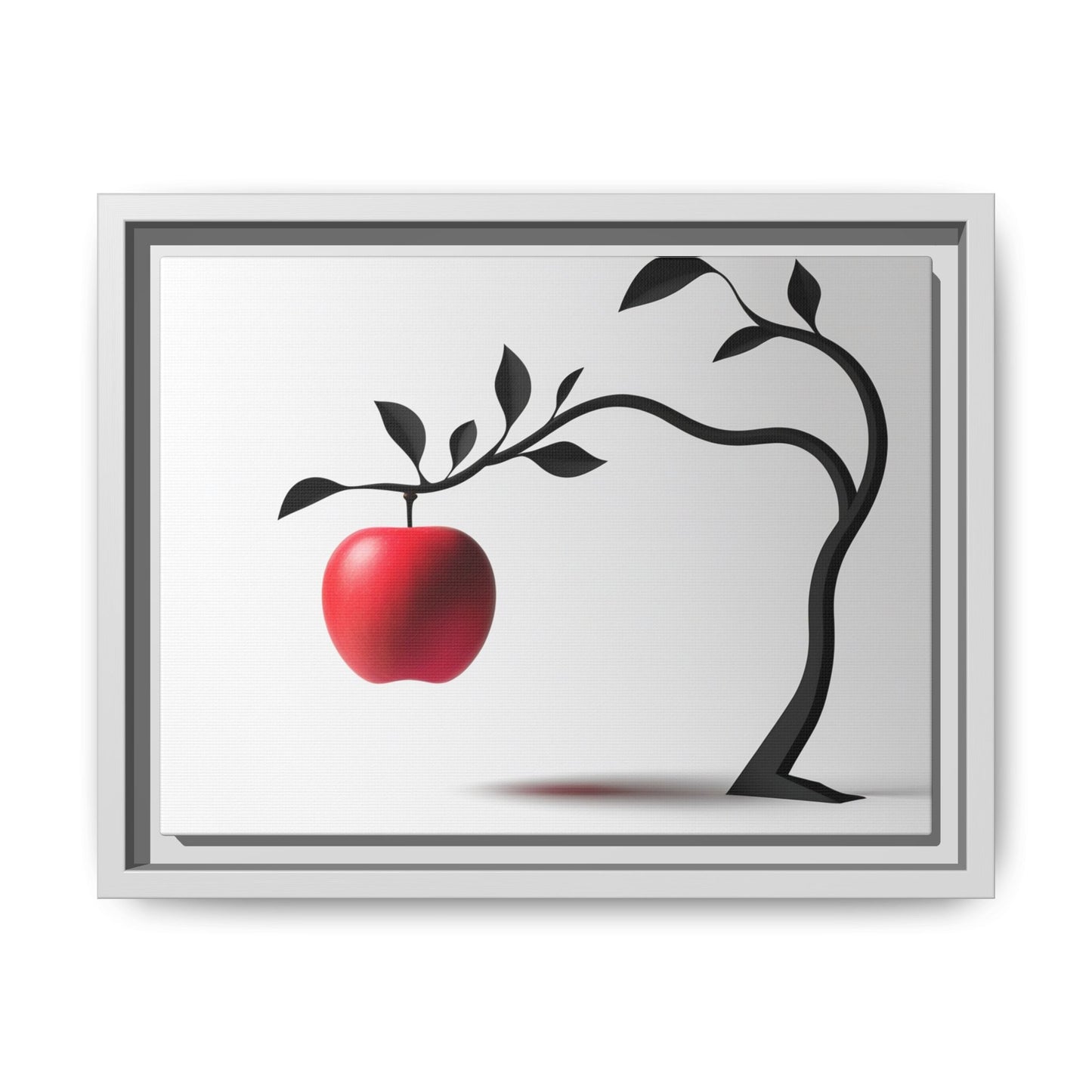 Modern Framed Canvas Art - Red Apple Tree Decor for Home & Office