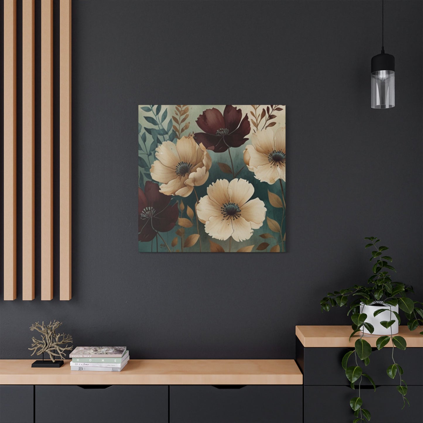 Floral Satin Canvas Art | Nature-Inspired Wall Décor