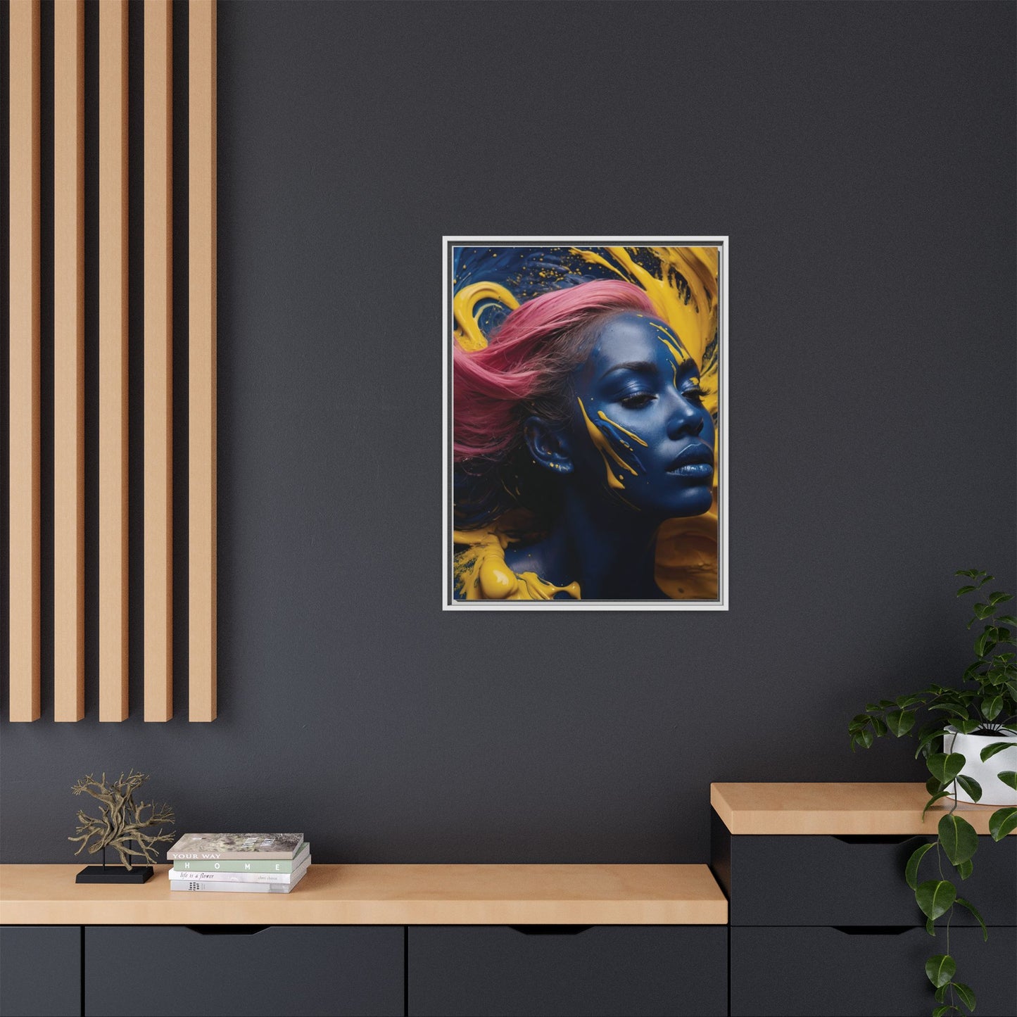 Vibrant Abstract Art Print - Multicolor Framed Canvas Wall Decor