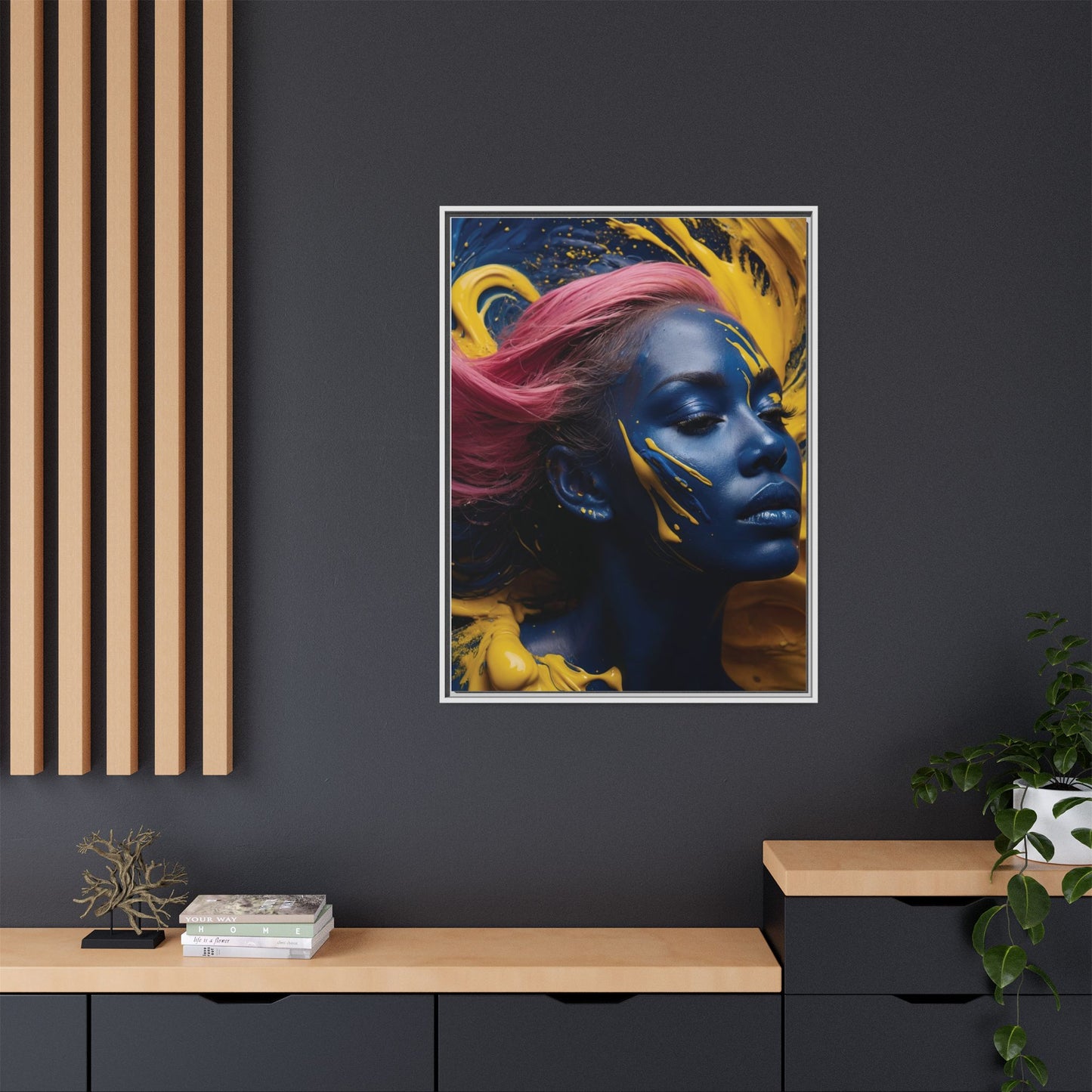 Vibrant Abstract Art Print - Multicolor Framed Canvas Wall Decor