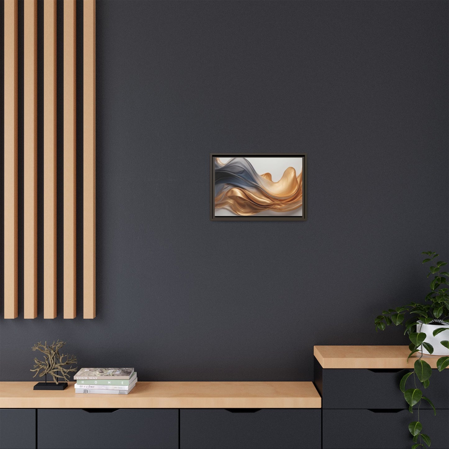 Abstract Matte Canvas Art Print - Framed Multi-color Wall Decor