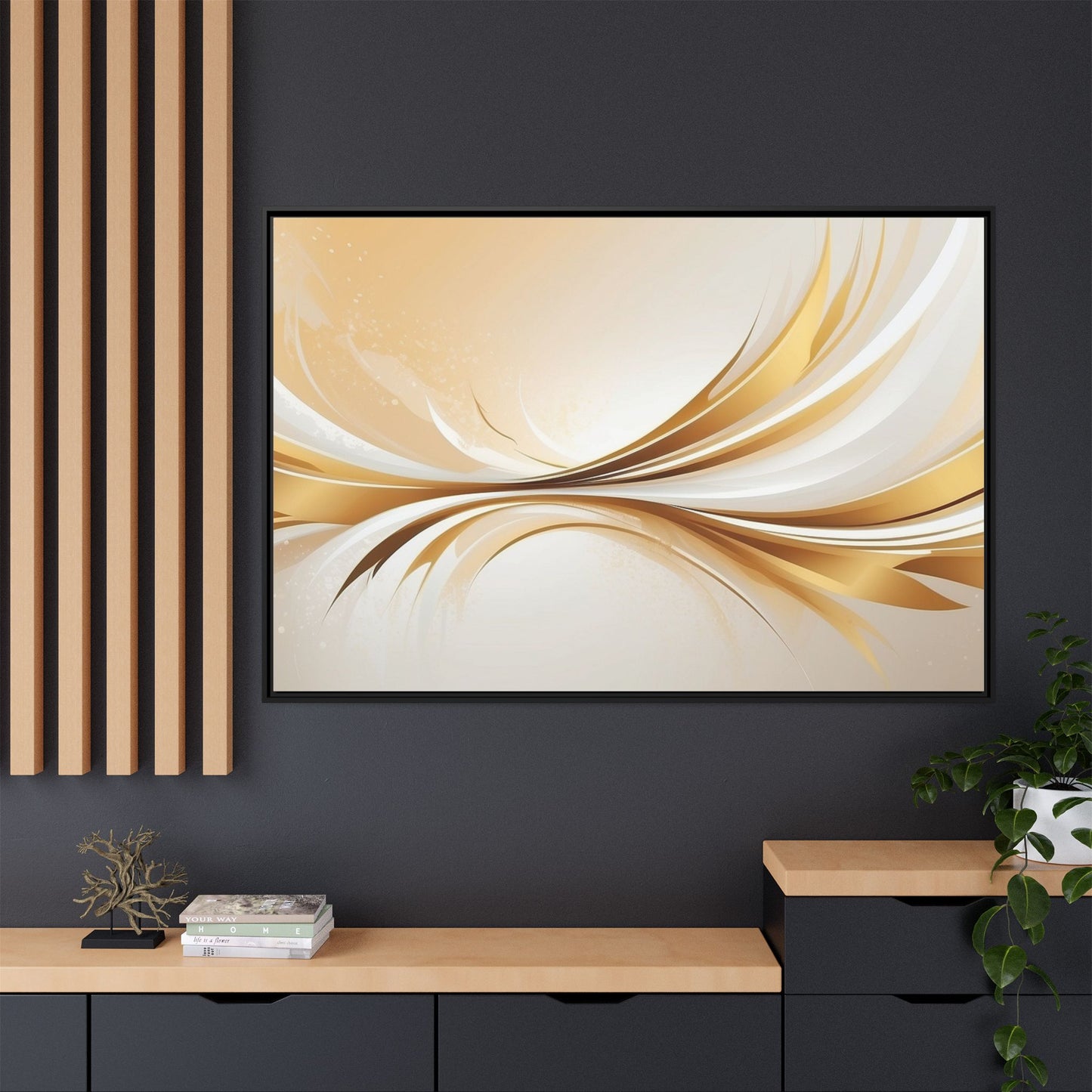 Modern Abstract Wall Art - Framed Matte Canvas Decor