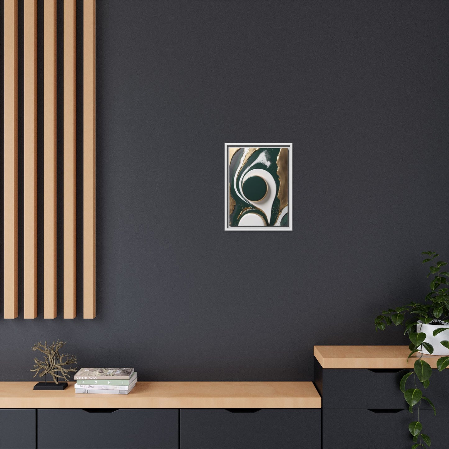 Elegant Abstract Framed Canvas Art - Modern Multi-Color Home Decor