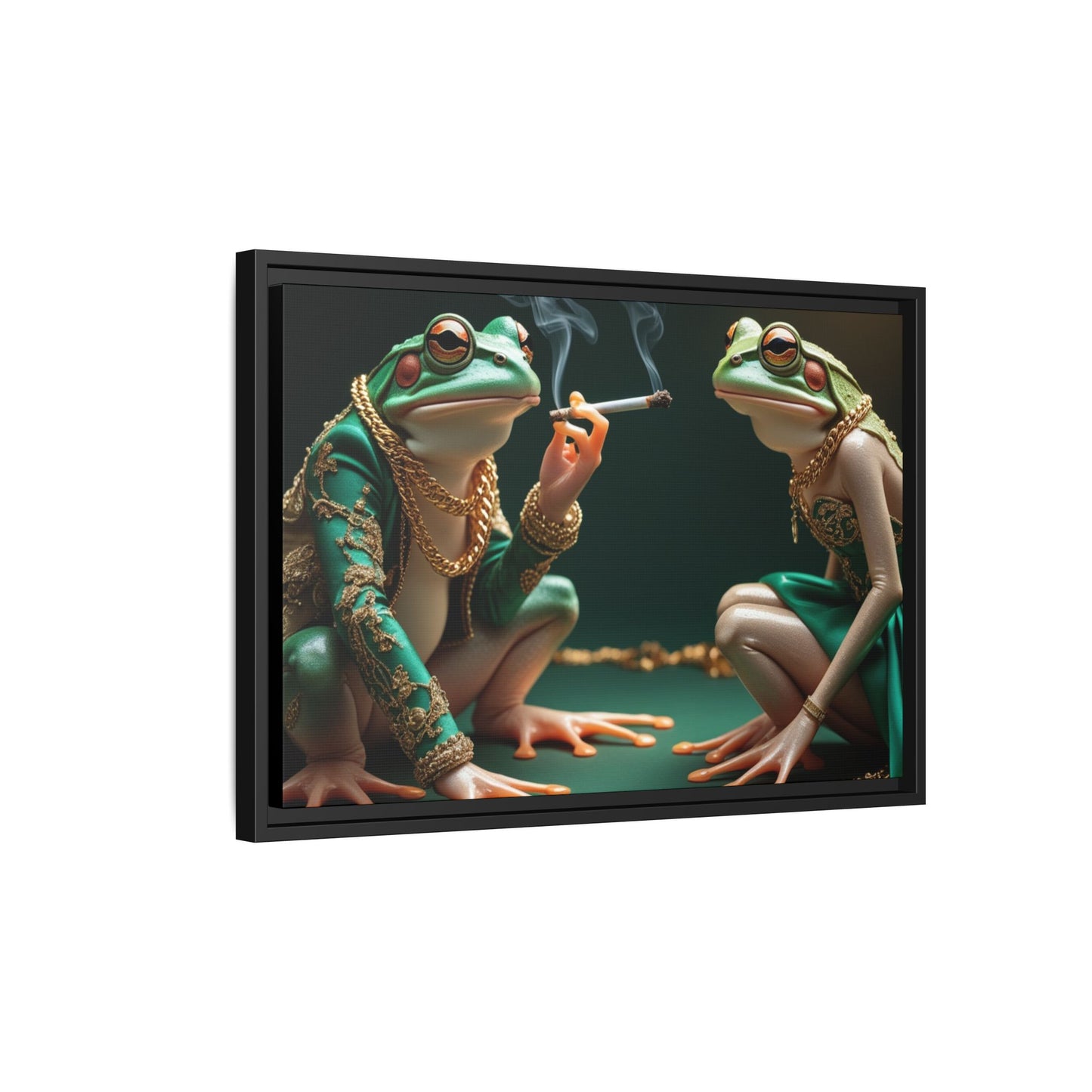 Whimsical Frog Art Print - Framed Canvas for Unique Home Decor