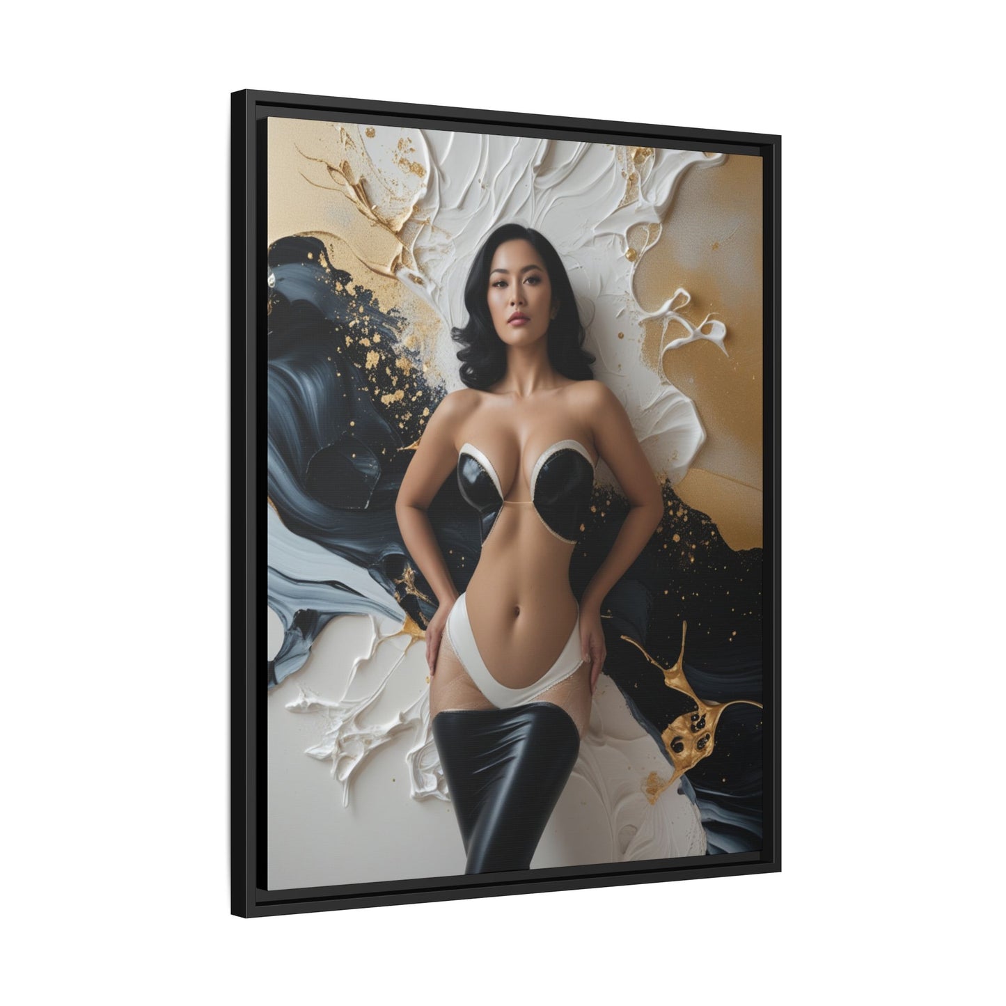 Elegant Framed Canvas Art - Multi-Color Abstract Beauty