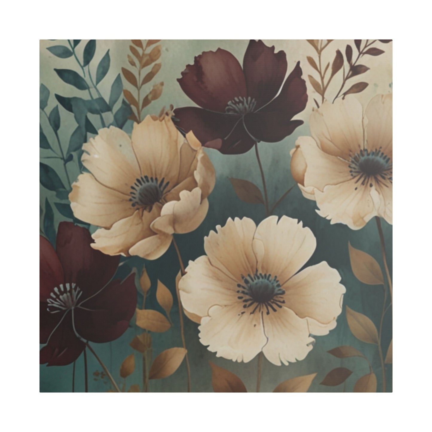 Floral Satin Canvas Art | Nature-Inspired Wall Décor
