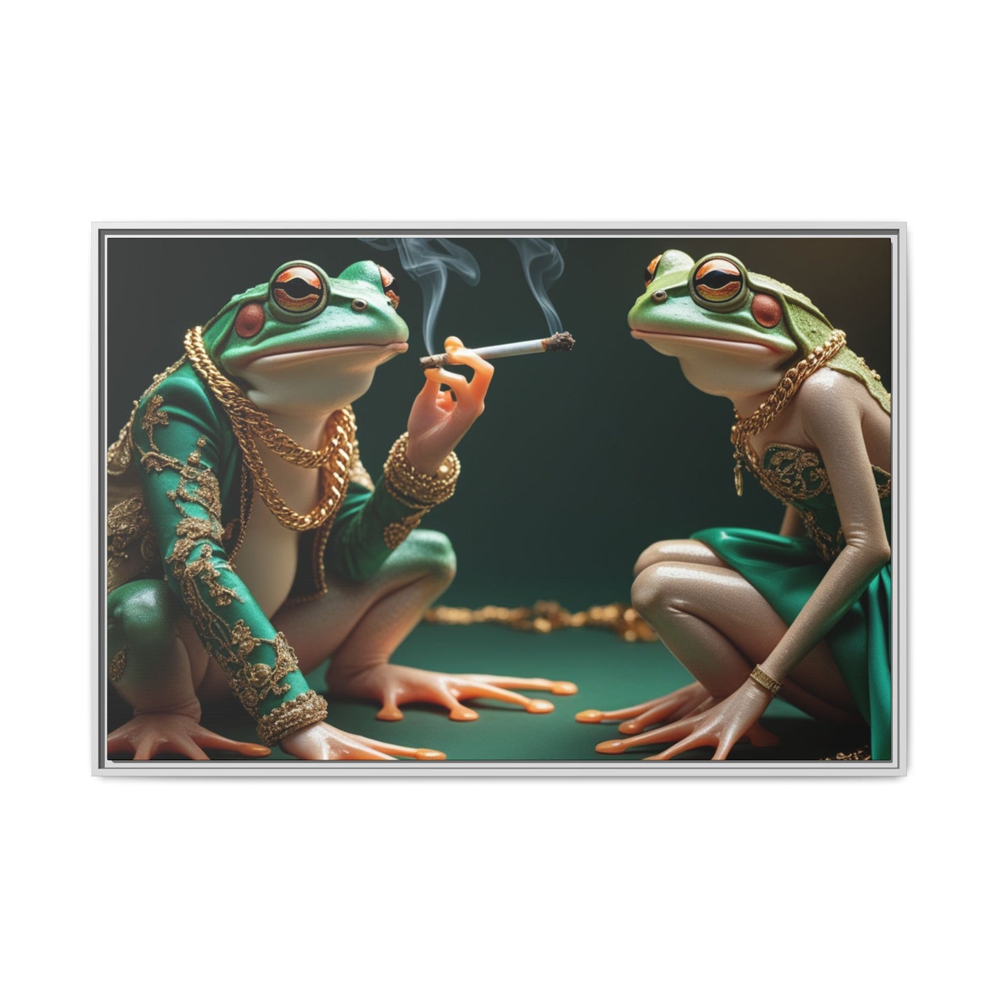 Whimsical Frog Art Print - Framed Canvas for Unique Home Decor