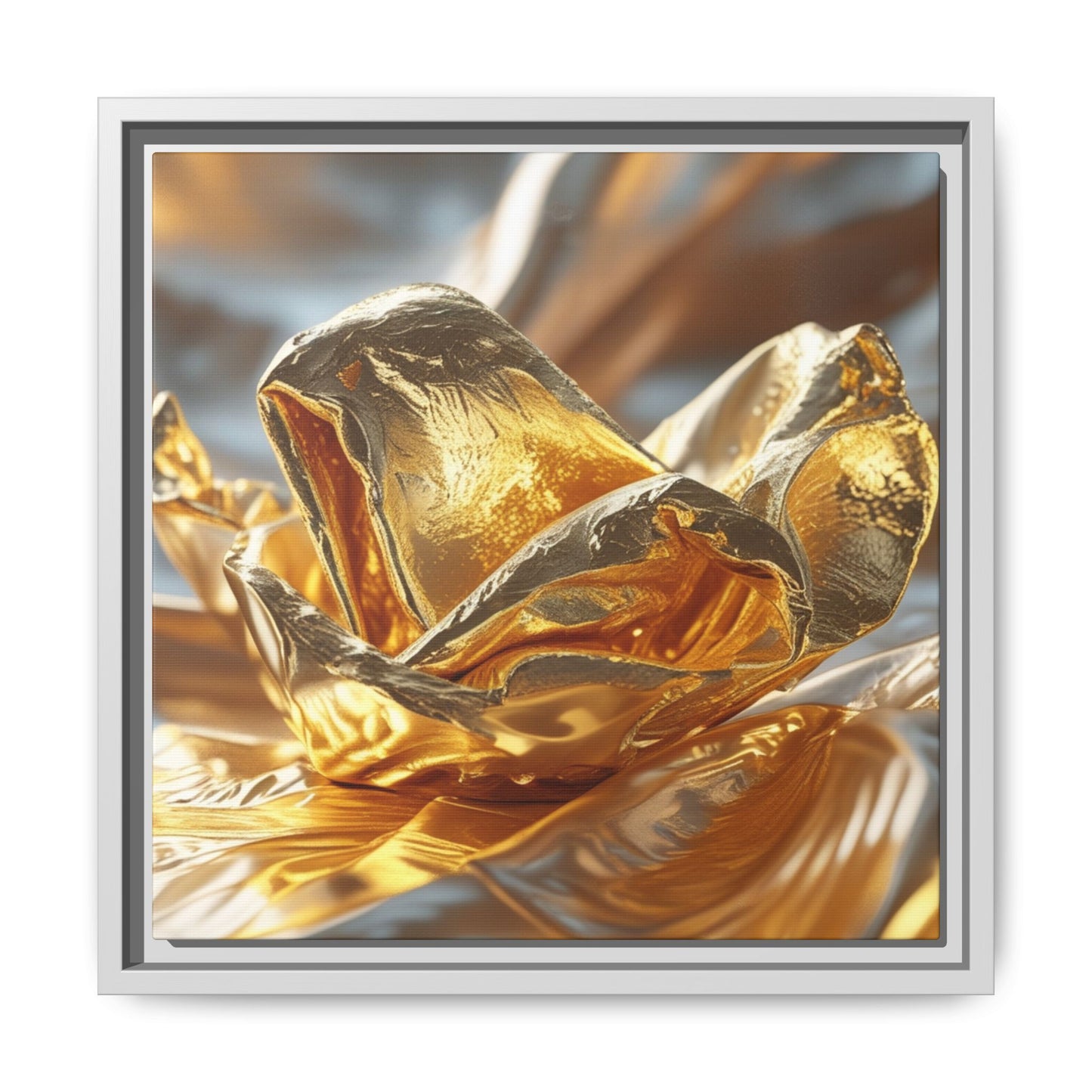 Gold Foil Rose Canvas Art - Elegant Home Decor