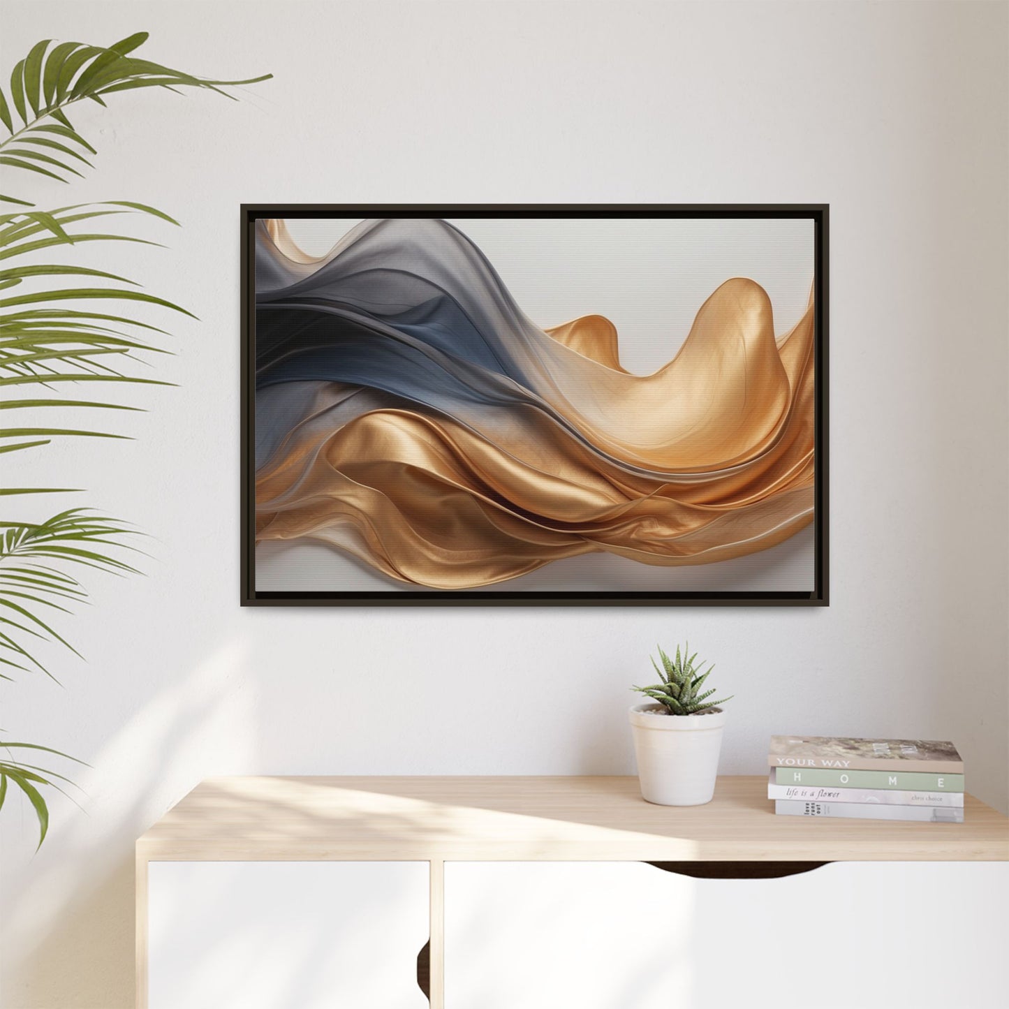 Abstract Matte Canvas Art Print - Framed Multi-color Wall Decor