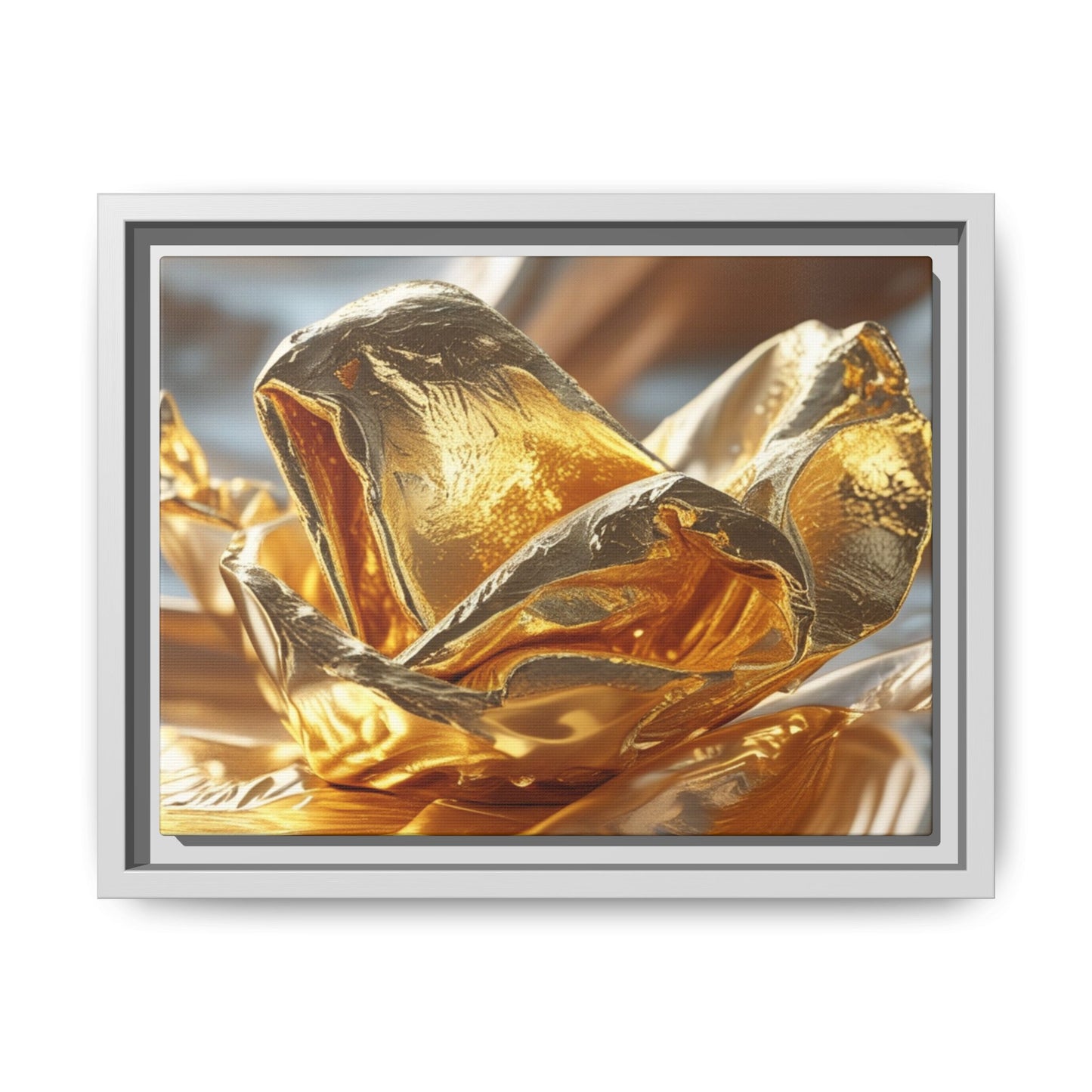 Gold Foil Rose Canvas Art - Elegant Home Decor