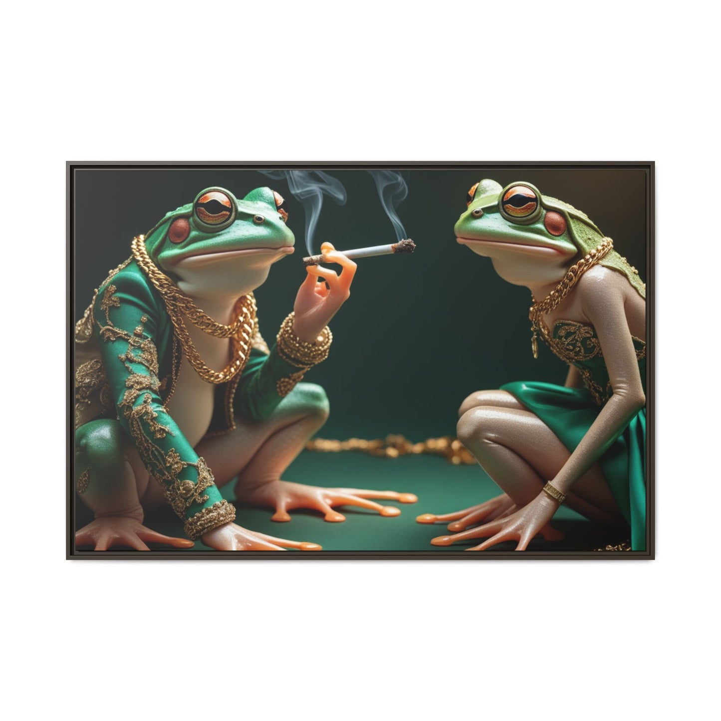 Whimsical Frog Art Print - Framed Canvas for Unique Home Decor