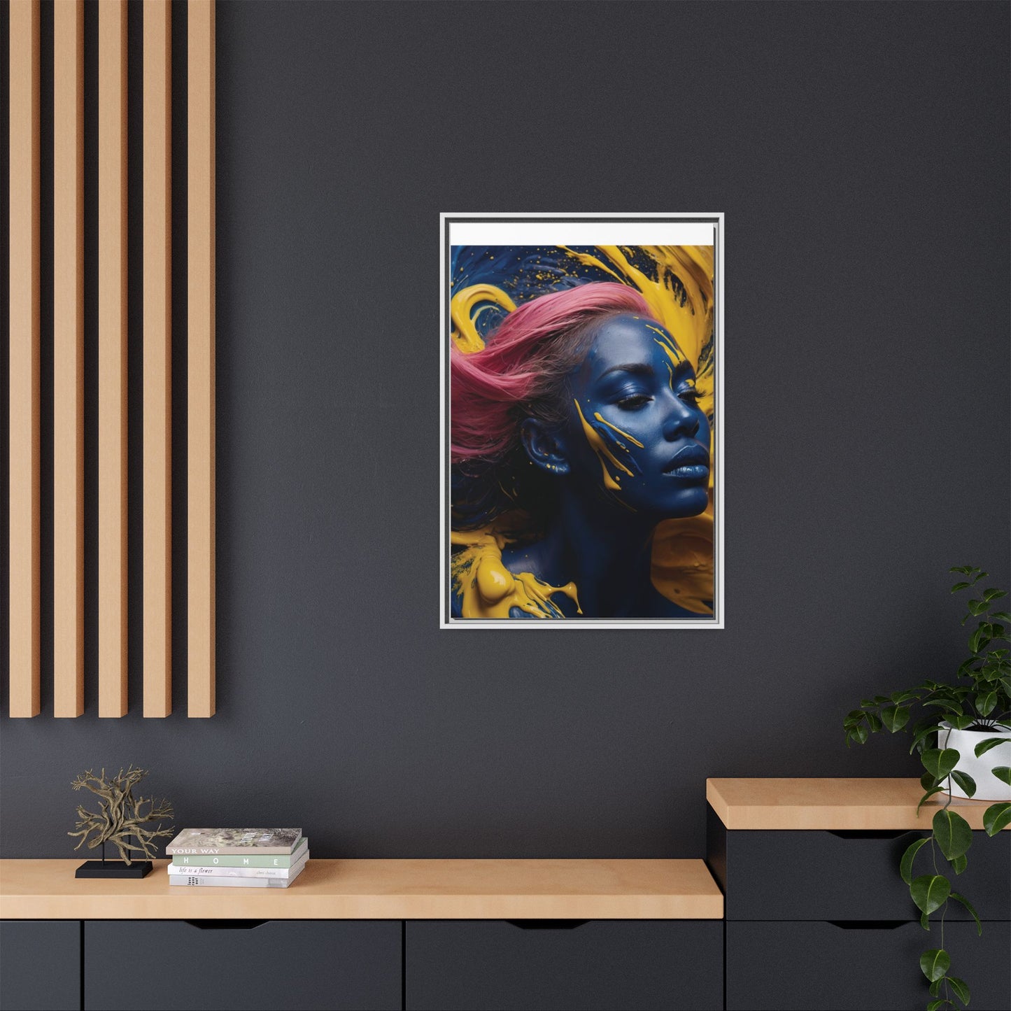 Vibrant Abstract Art Print - Multicolor Framed Canvas Wall Decor