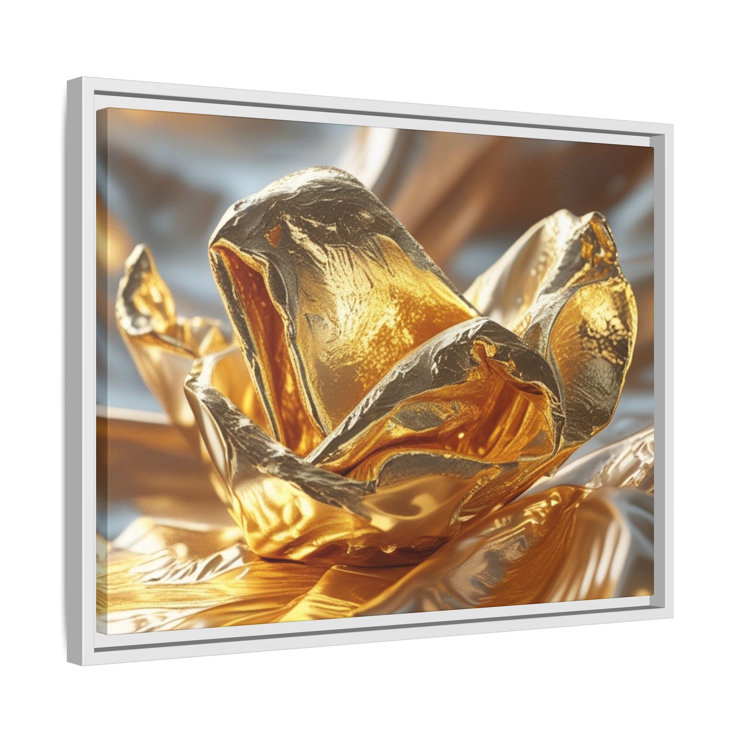 Gold Foil Rose Canvas Art - Elegant Home Decor