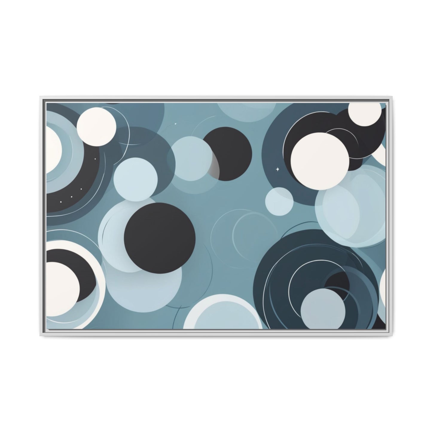 Modern Abstract Framed Canvas Art - Multi-Color Circles Decoration