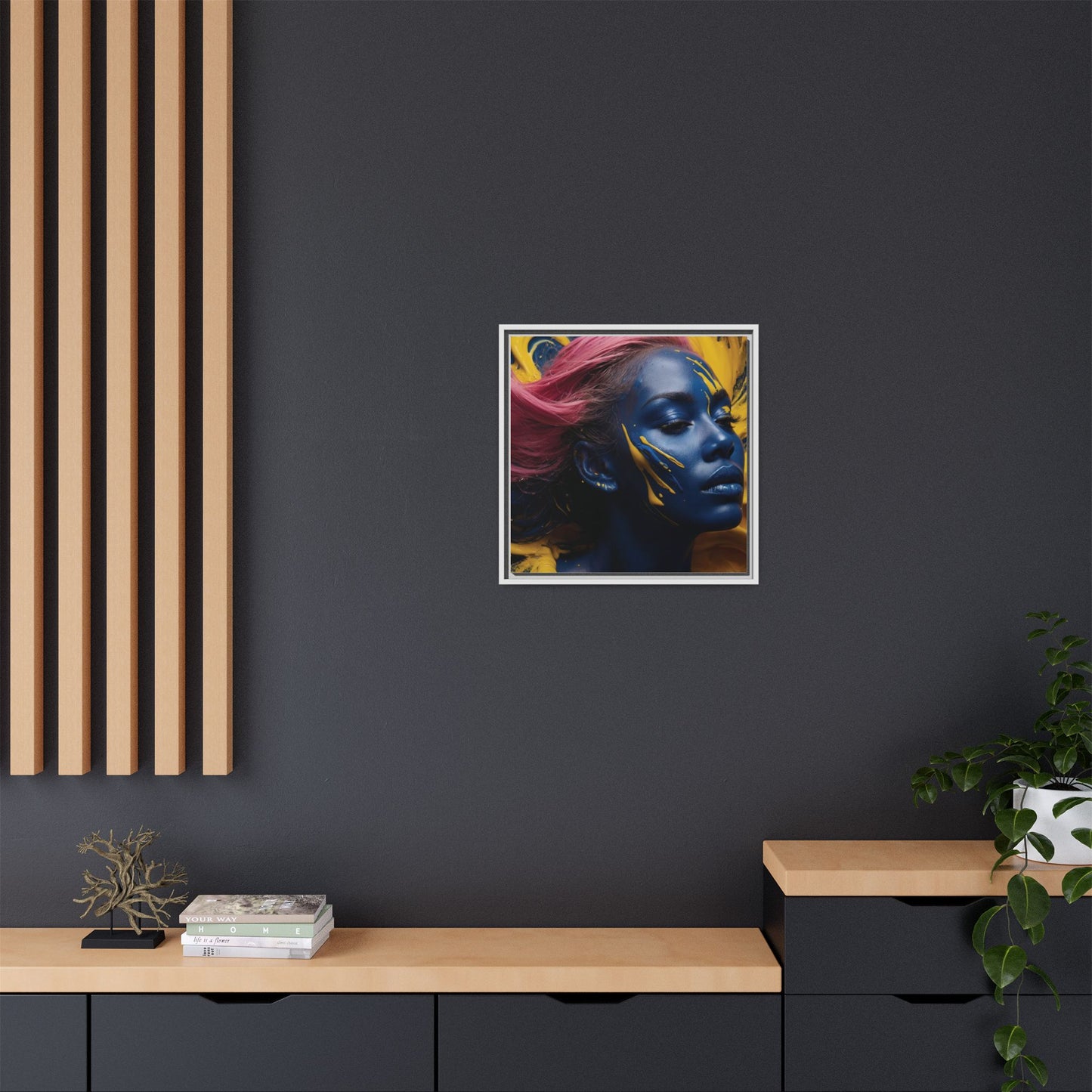 Vibrant Abstract Art Print - Multicolor Framed Canvas Wall Decor