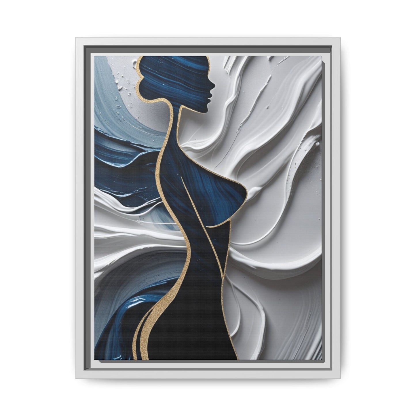Elegant Abstract Woman Canvas Art - Framed Multi-Color Decor