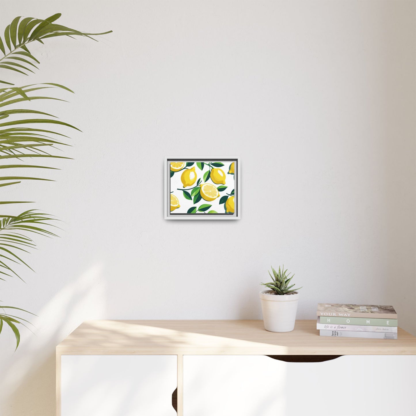 Lemon-Themed Framed Canvas Wall Art - Bright and Fresh Decor